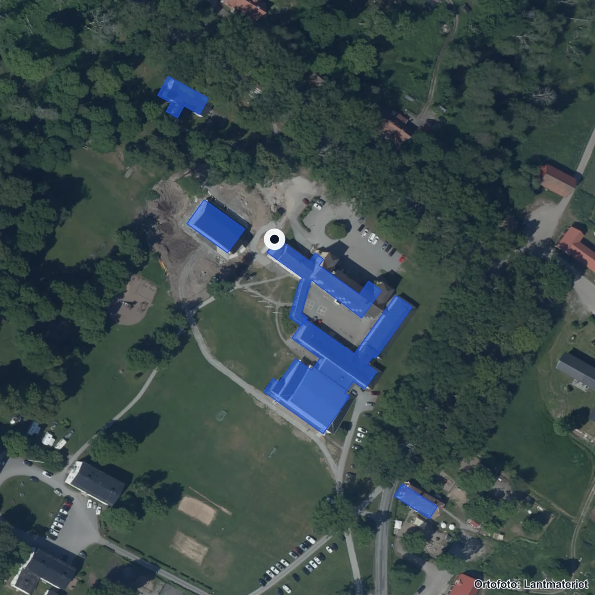 Aerial view of Ekebyholmsskolan AB, orthophoto from Lantmäteriet