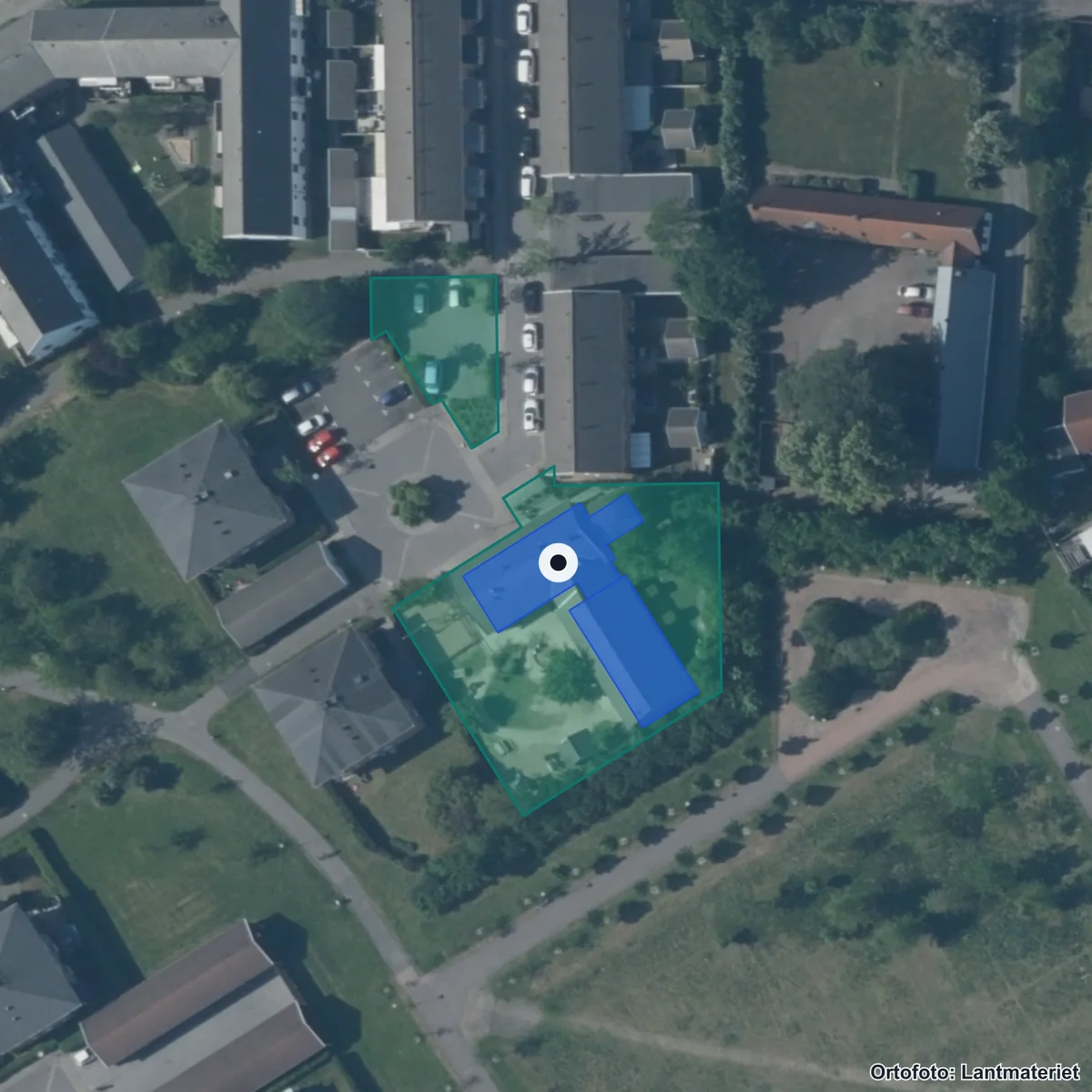 Flygbild över Jeppsagården, ortofoto från Lantmäteriet