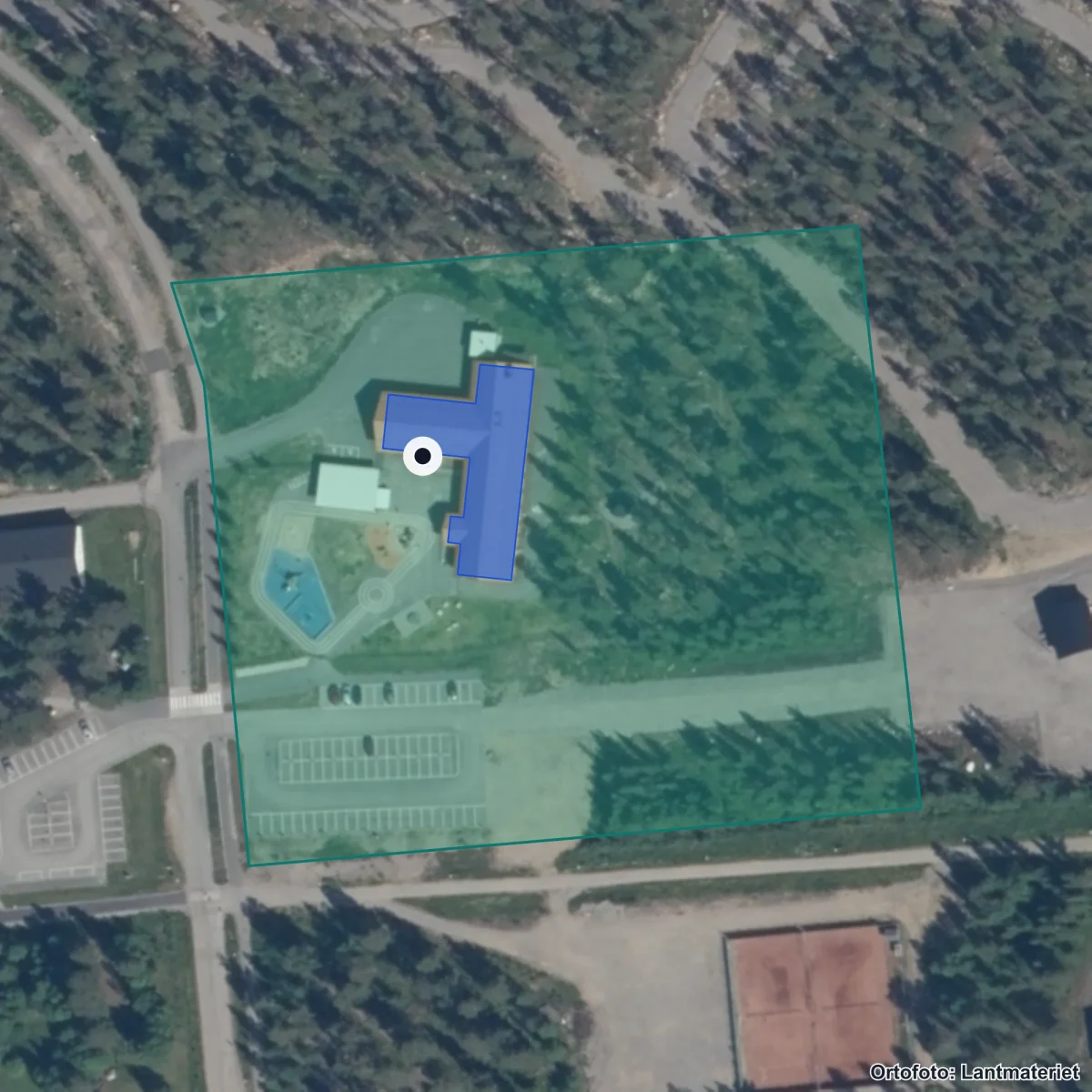 Aerial view of Aurora, orthophoto from Lantmäteriet