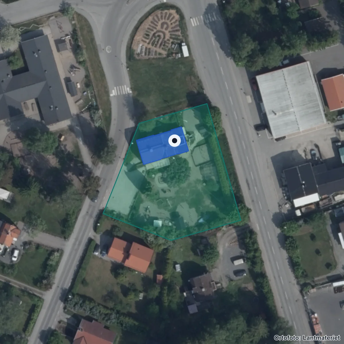 Aerial view of Montessoriförskolan Klinten, orthophoto from Lantmäteriet