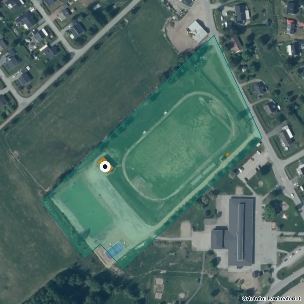 Aerial view of Smultronets Förskola, orthophoto from Lantmäteriet