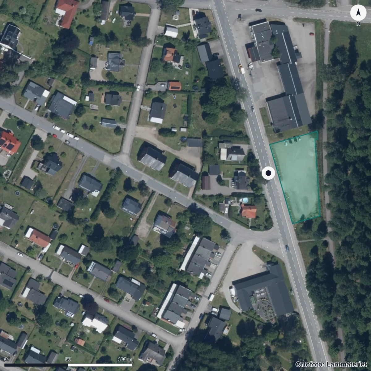 Aerial view of Lagans Förskola K-byttan AB, orthophoto from Lantmäteriet