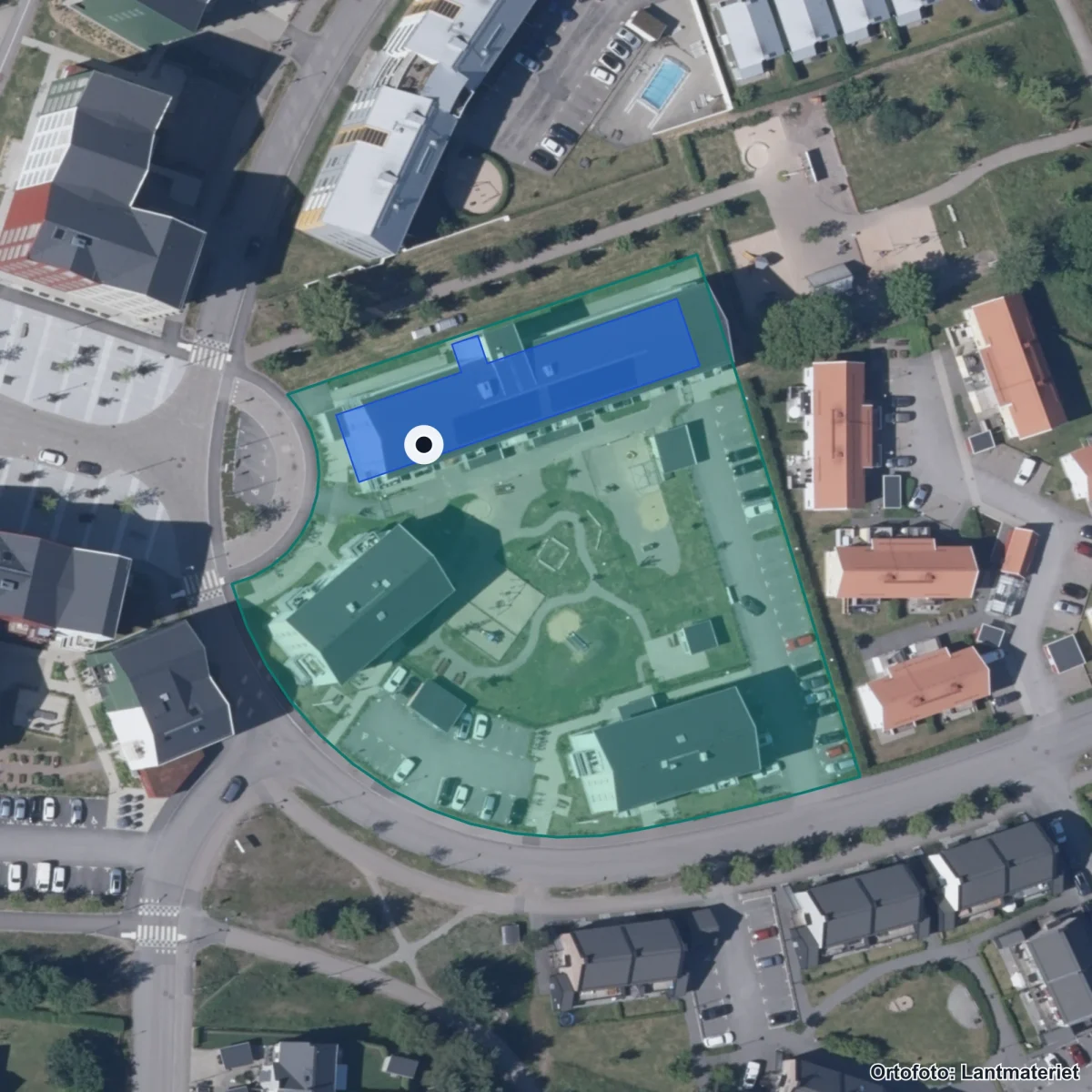 Flygbild över Vintergatan, ortofoto från Lantmäteriet