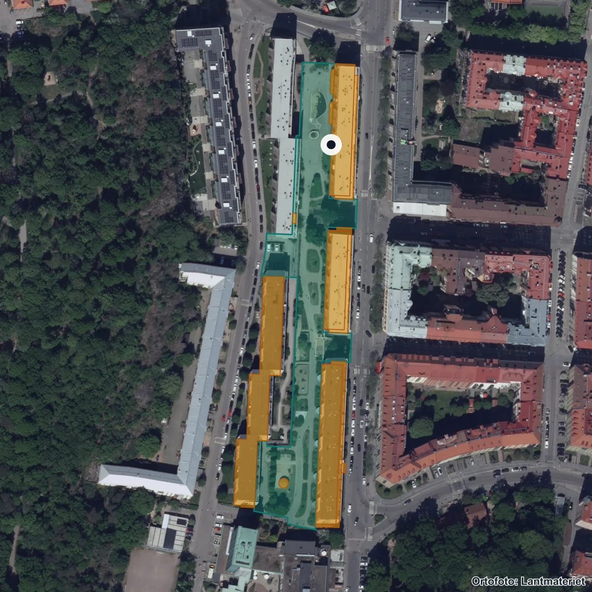 Aerial view of Lyran, orthophoto from Lantmäteriet