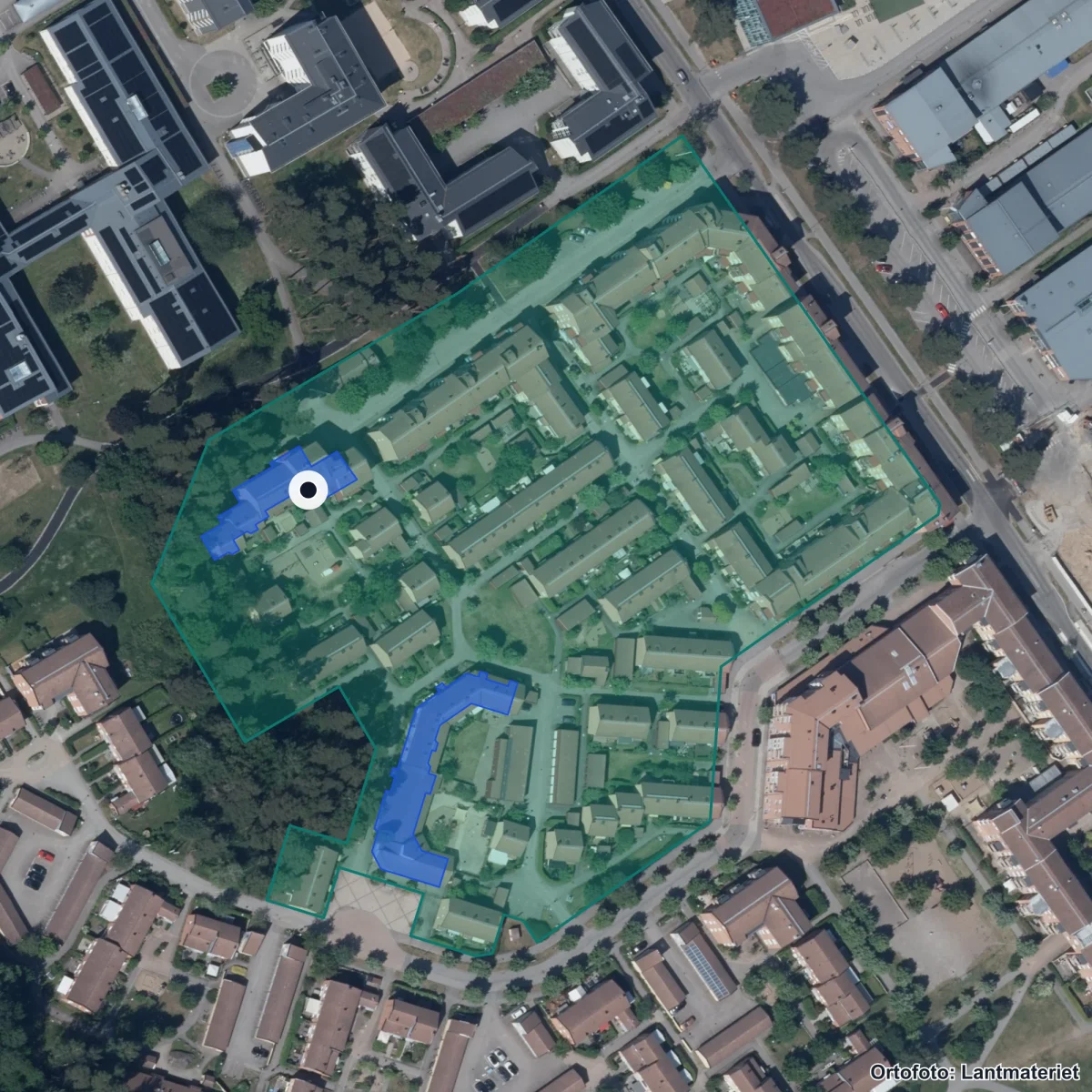 Aerial view of Villervalla, orthophoto from Lantmäteriet