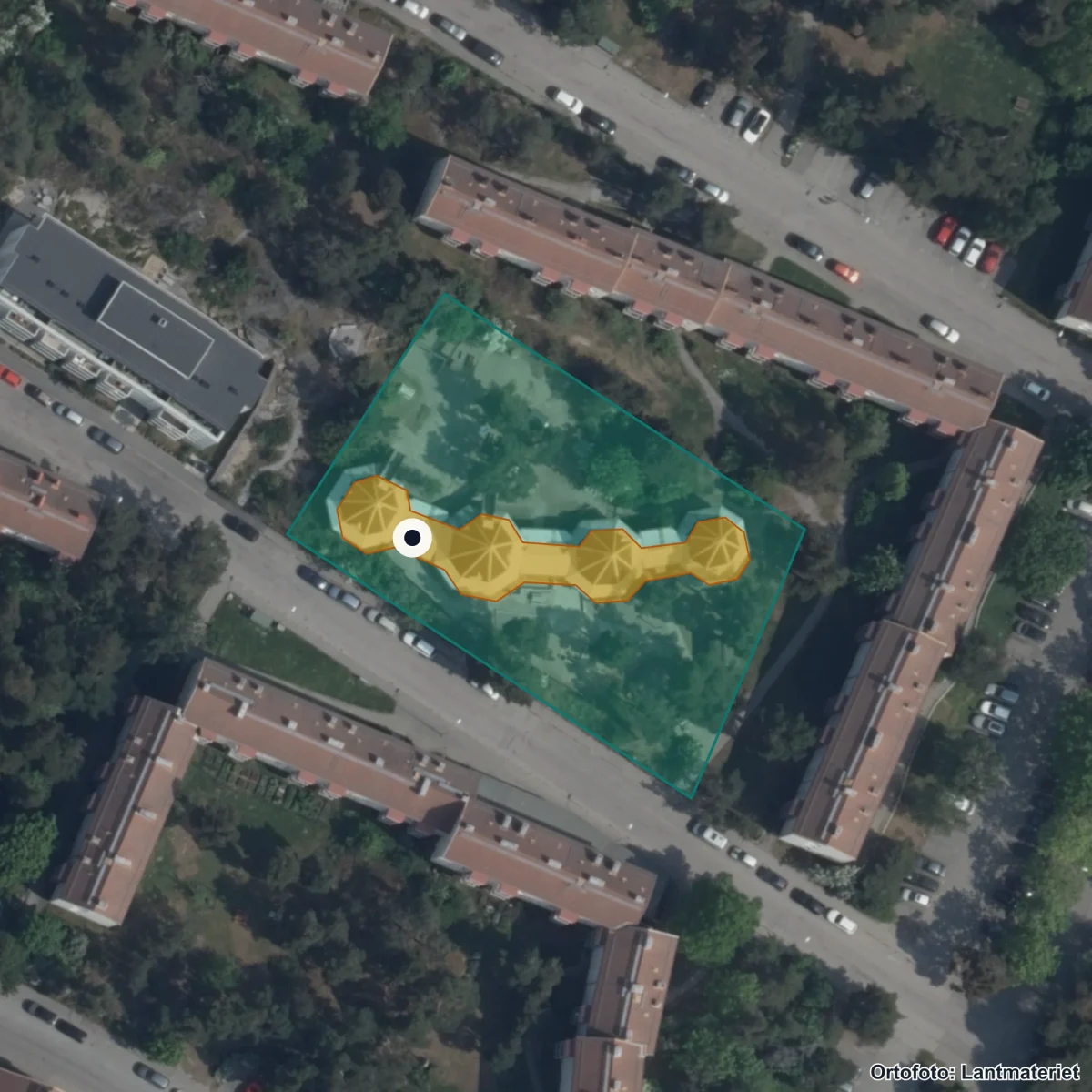 Aerial view of Förskolan Sköntorpsgården, orthophoto from Lantmäteriet