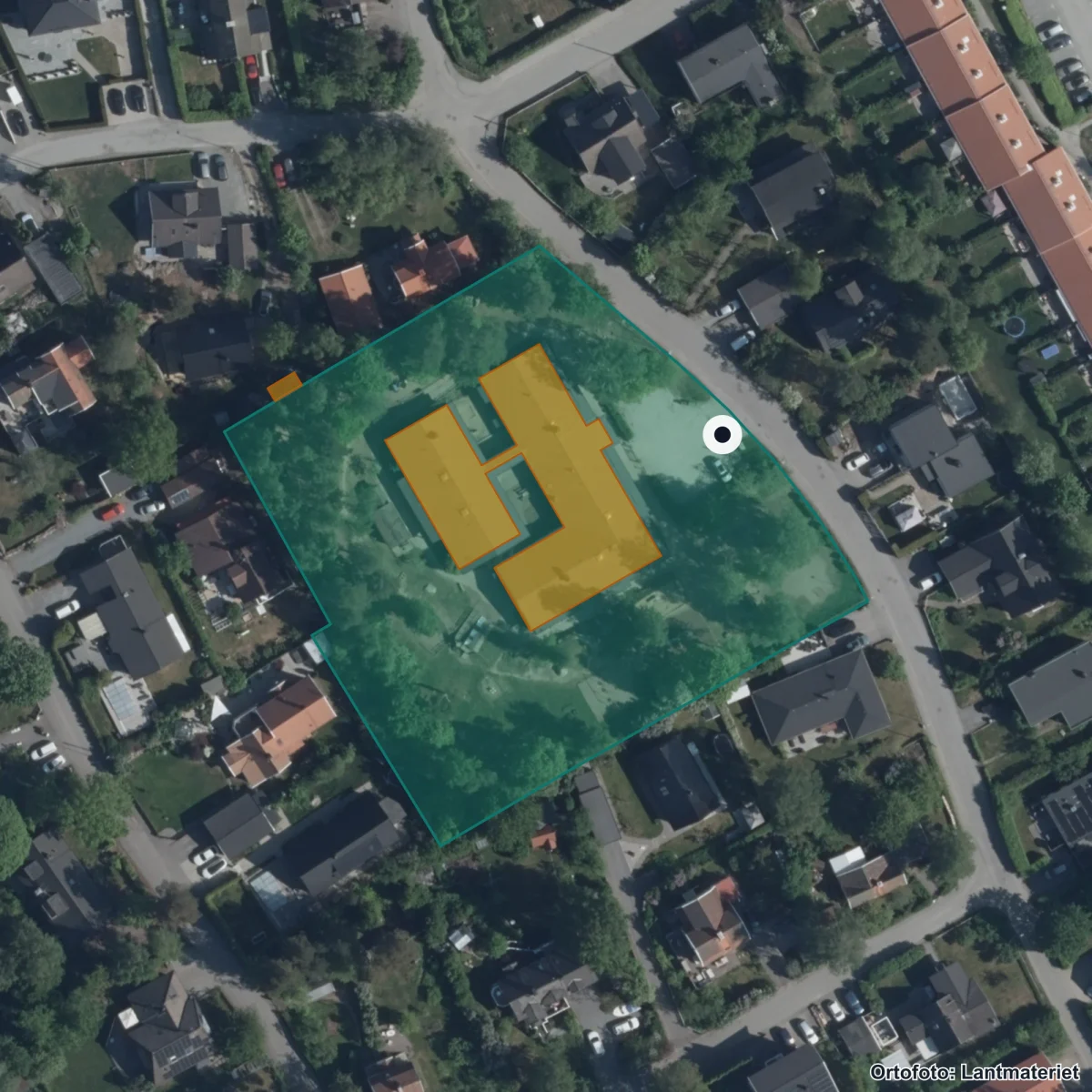 Aerial view of Igelkottens Förskola, orthophoto from Lantmäteriet