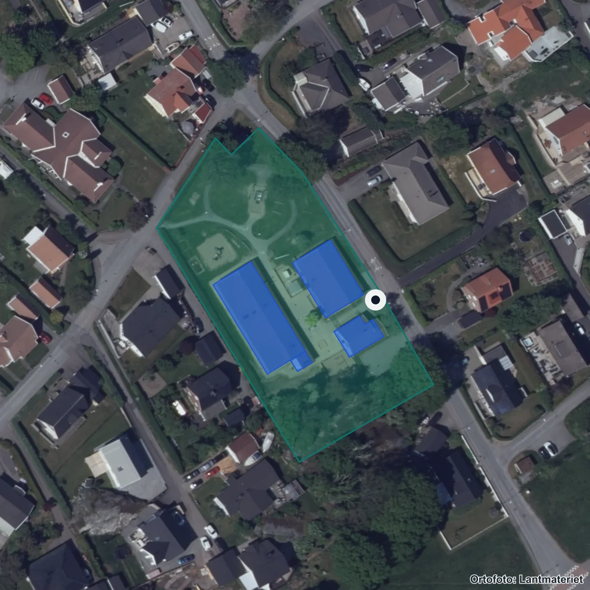 Aerial view of Änghagsvägen 4 Förskola, orthophoto from Lantmäteriet