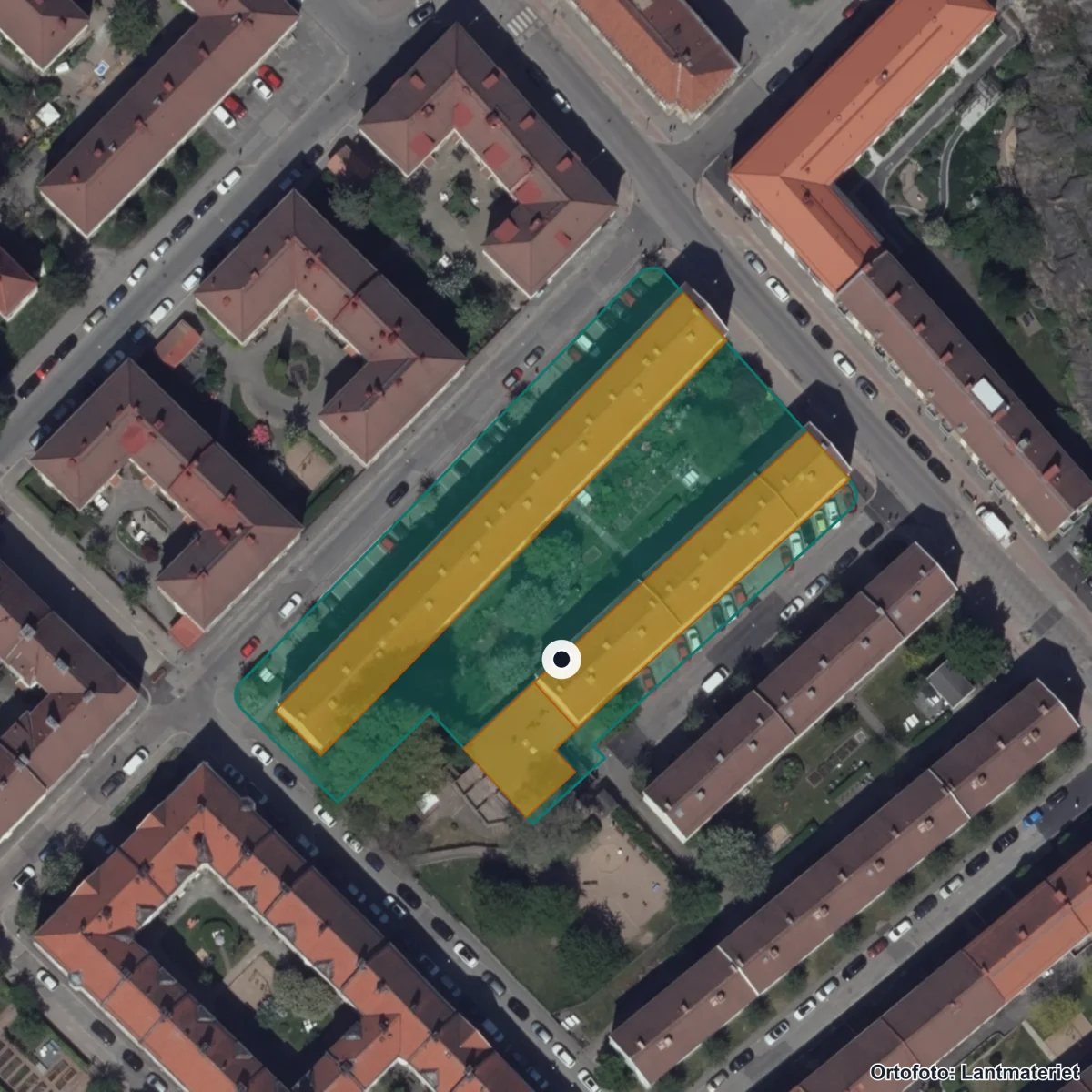 Aerial view of The International Preschool AB Majorna, orthophoto from Lantmäteriet