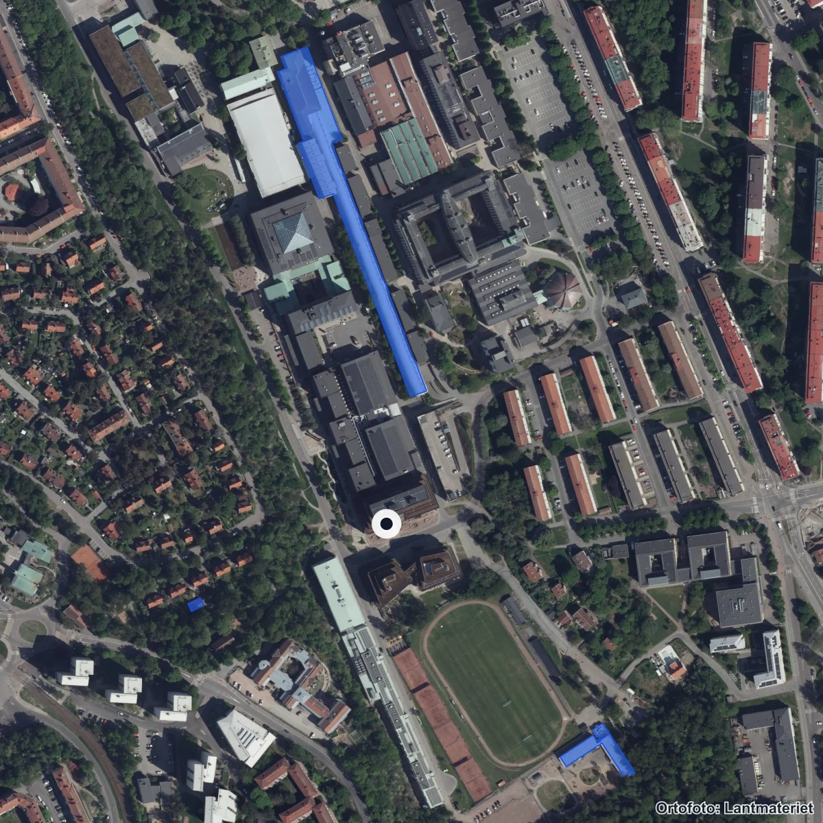 Aerial view of Just Like Hemma Förskola, orthophoto from Lantmäteriet