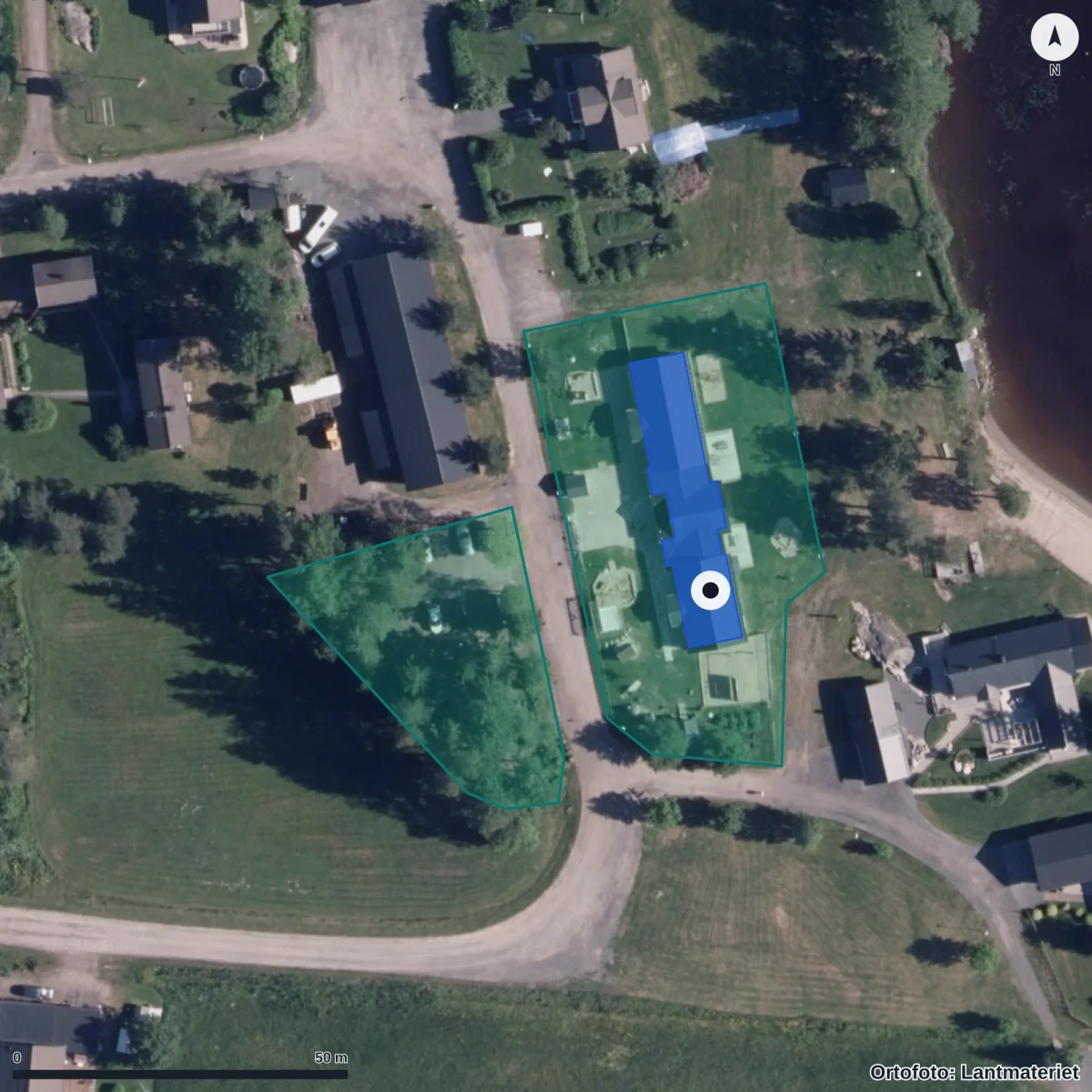 Aerial view of Förskolan Sjöstjärnan, orthophoto from Lantmäteriet
