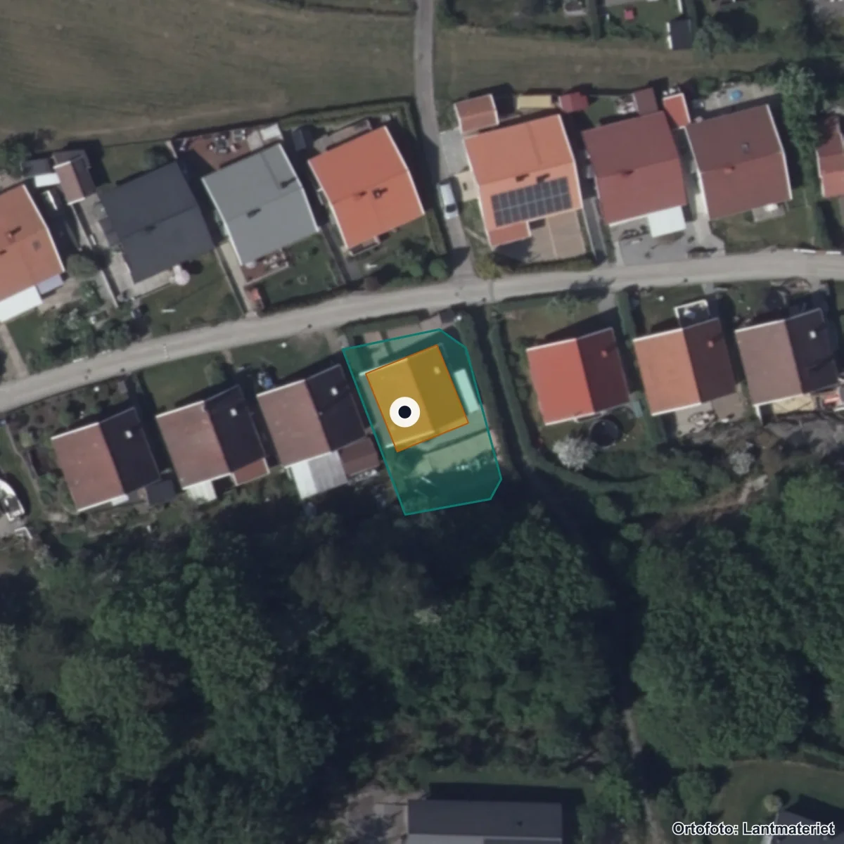 Aerial view of Förskolan Svanen, orthophoto from Lantmäteriet