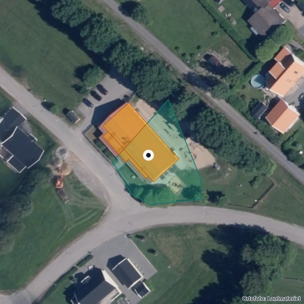 Aerial view of Förskolan Ögonstenen, orthophoto from Lantmäteriet