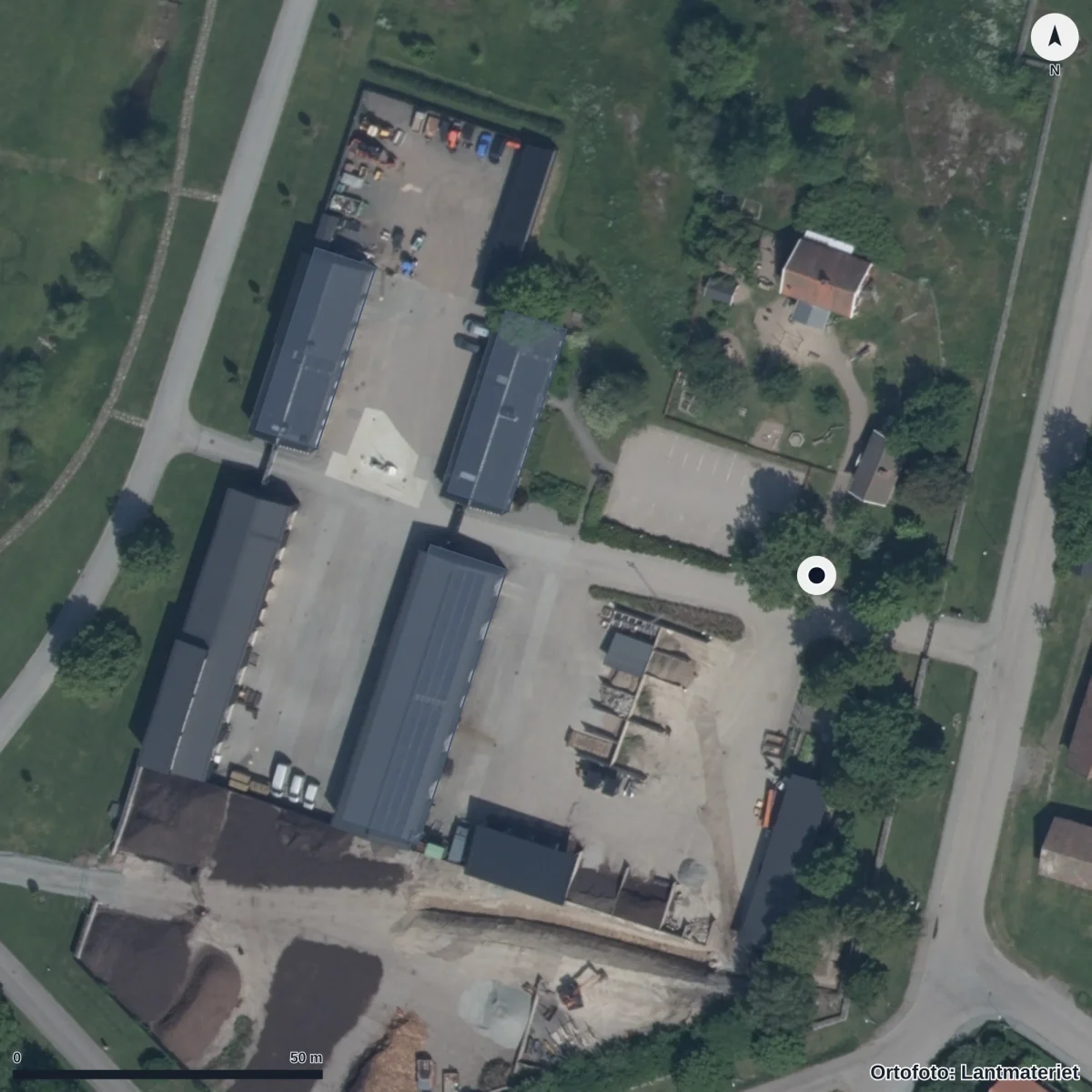 Aerial view of Röda Stugans Förskola ,lisali,, orthophoto from Lantmäteriet