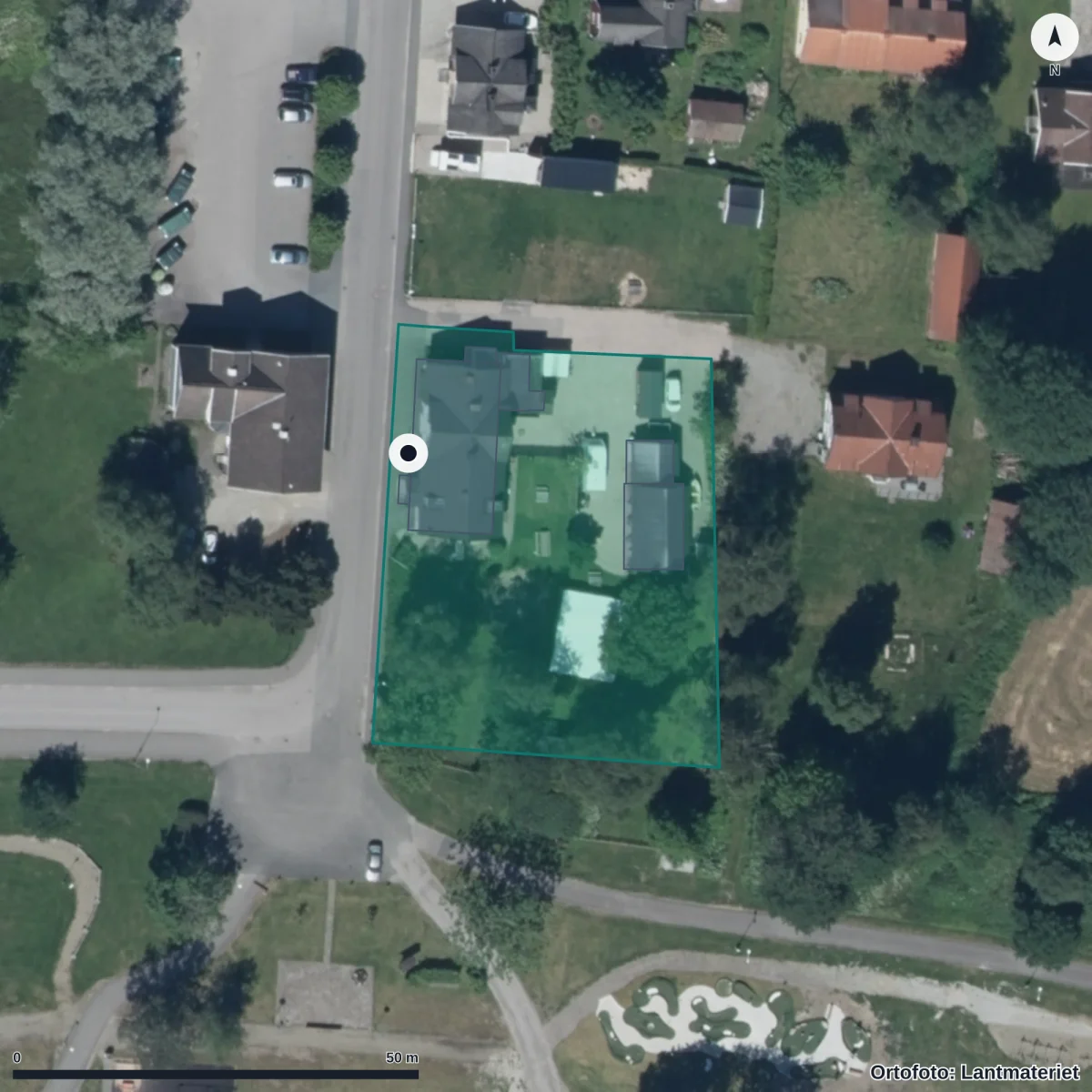 Aerial view of Ryssby Förskola, orthophoto from Lantmäteriet