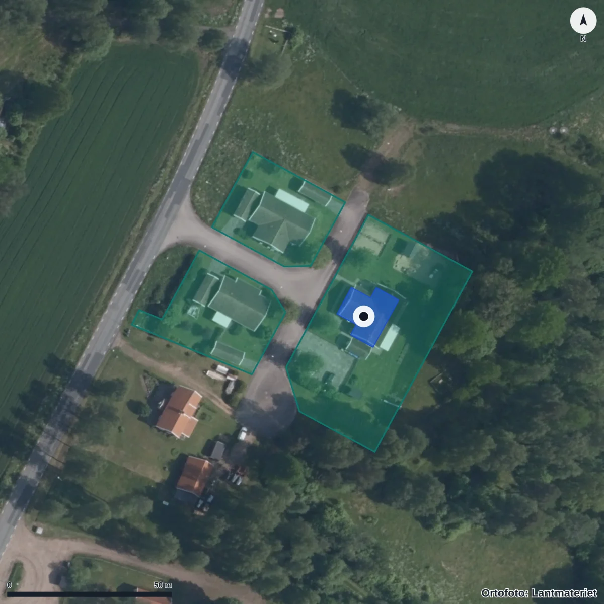 Aerial view of Skogsduvans Föräldrakooperativ Ek. För., orthophoto from Lantmäteriet