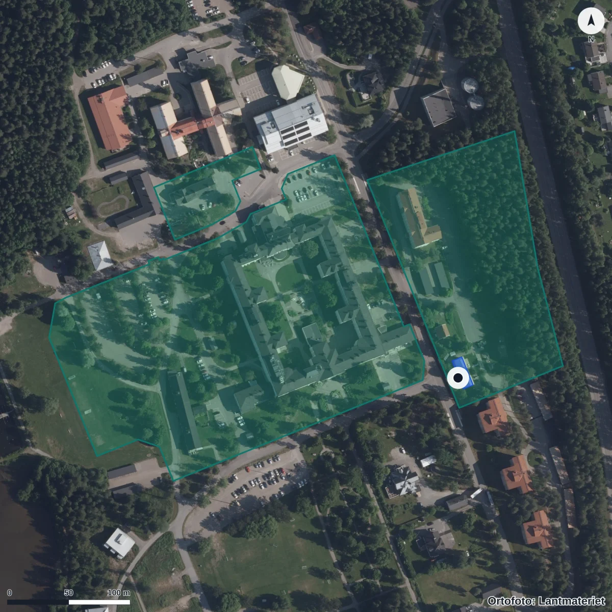 Aerial view of Föräldrakooperativet Kotten, orthophoto from Lantmäteriet