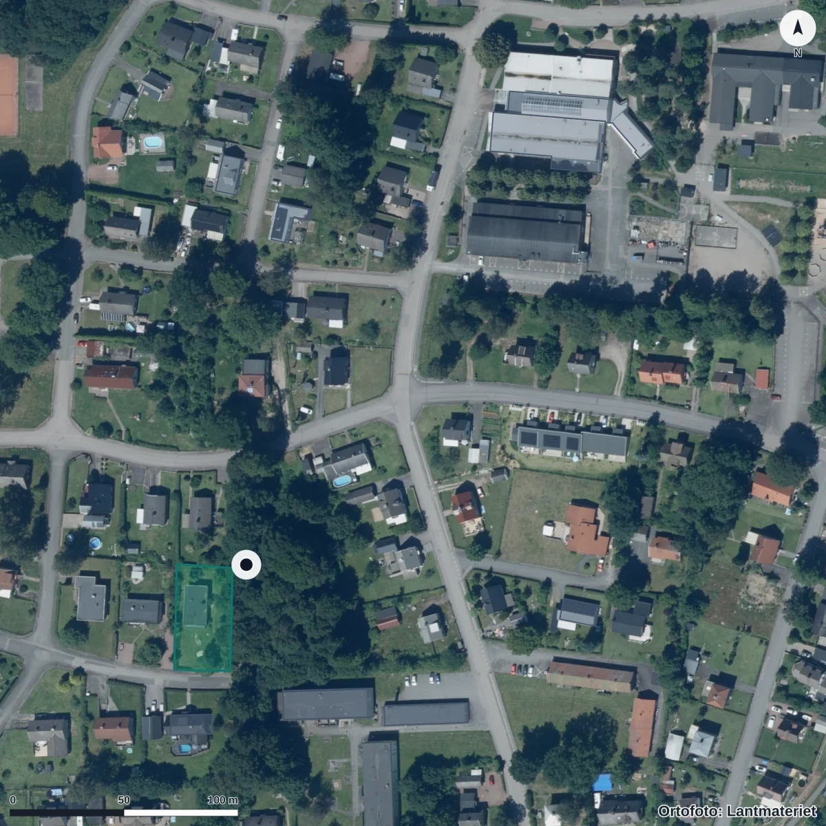 Aerial view of Färe Montessoriförskola, orthophoto from Lantmäteriet