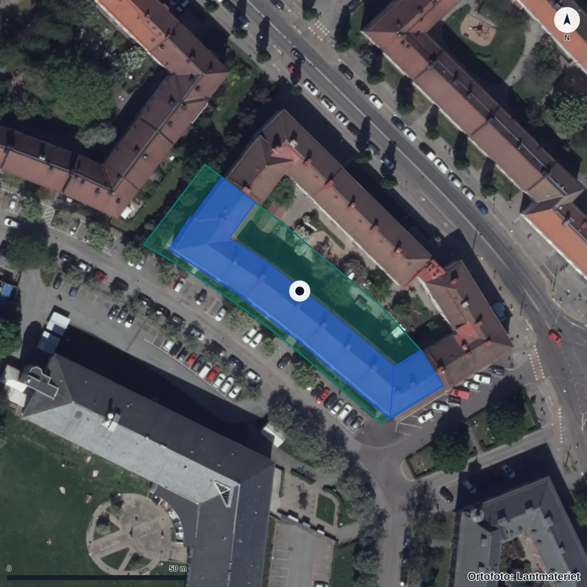 Aerial view of Liljan, orthophoto from Lantmäteriet
