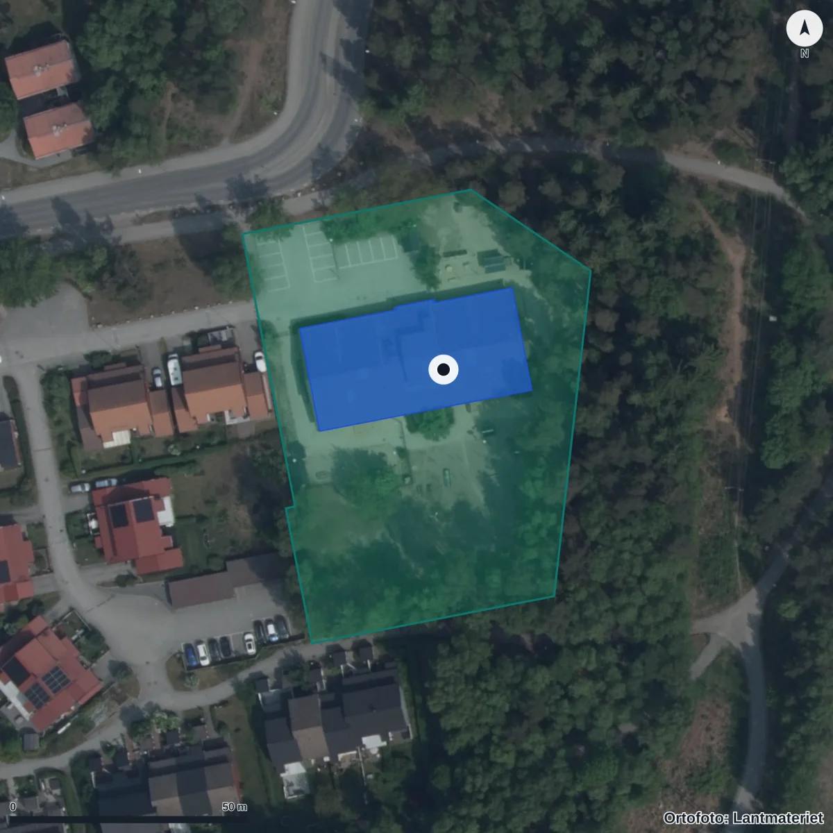 Flygbild över Björken/pysslingen, ortofoto från Lantmäteriet