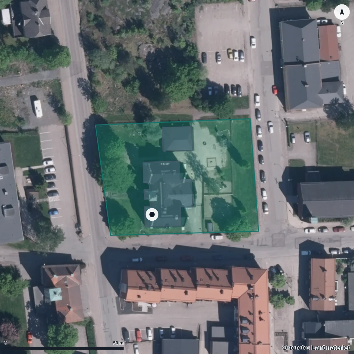 Aerial view of Förskolan Kullerbyttan, orthophoto from Lantmäteriet
