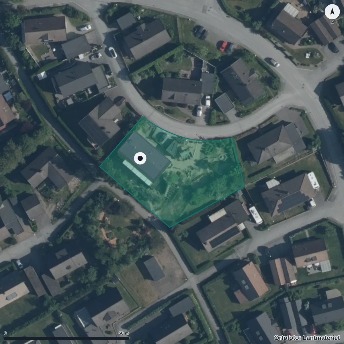 Aerial view of Waldorfförskolan Lill-emilia Barnträdgård, orthophoto from Lantmäteriet