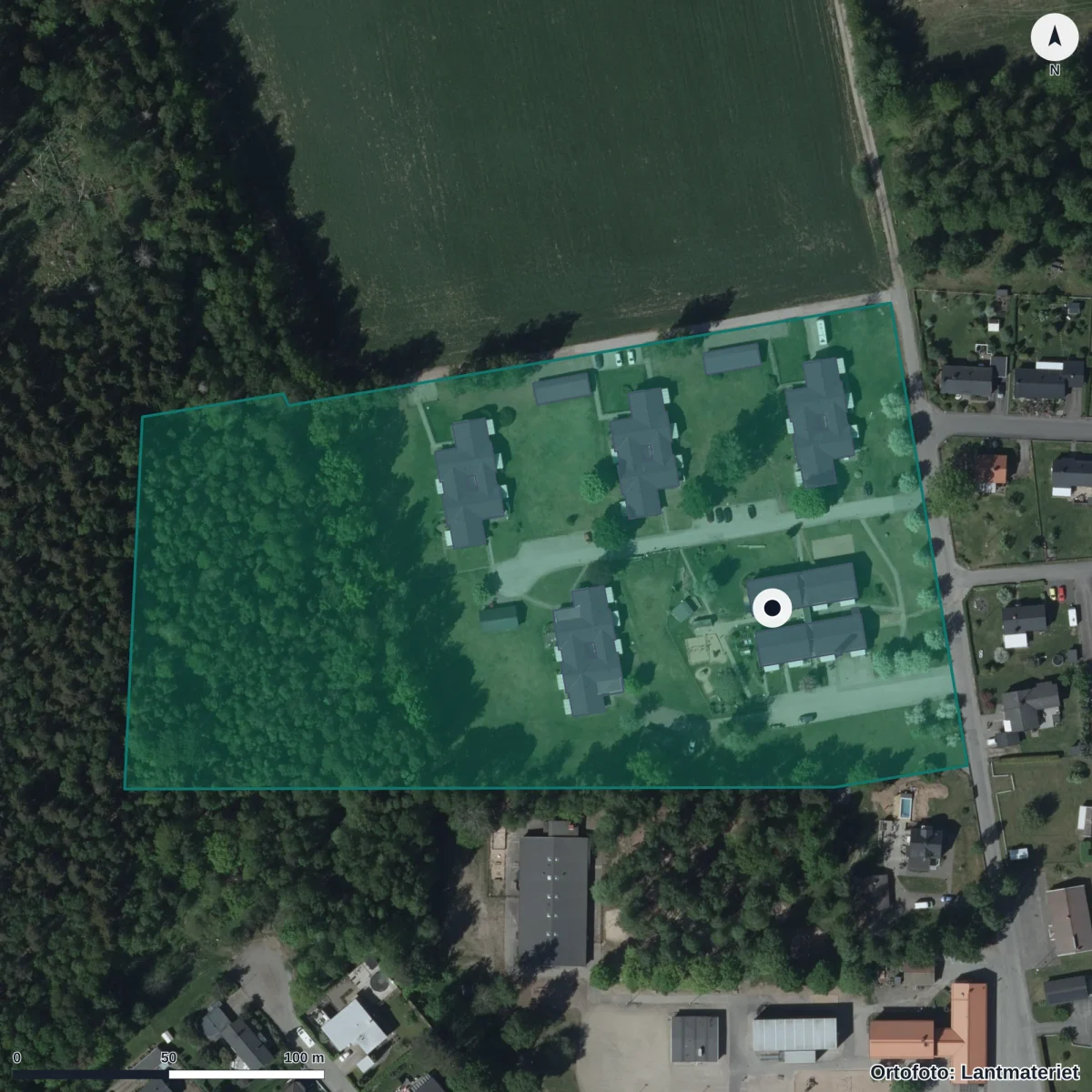 Aerial view of I Ur Och Skur Tuvan, orthophoto from Lantmäteriet