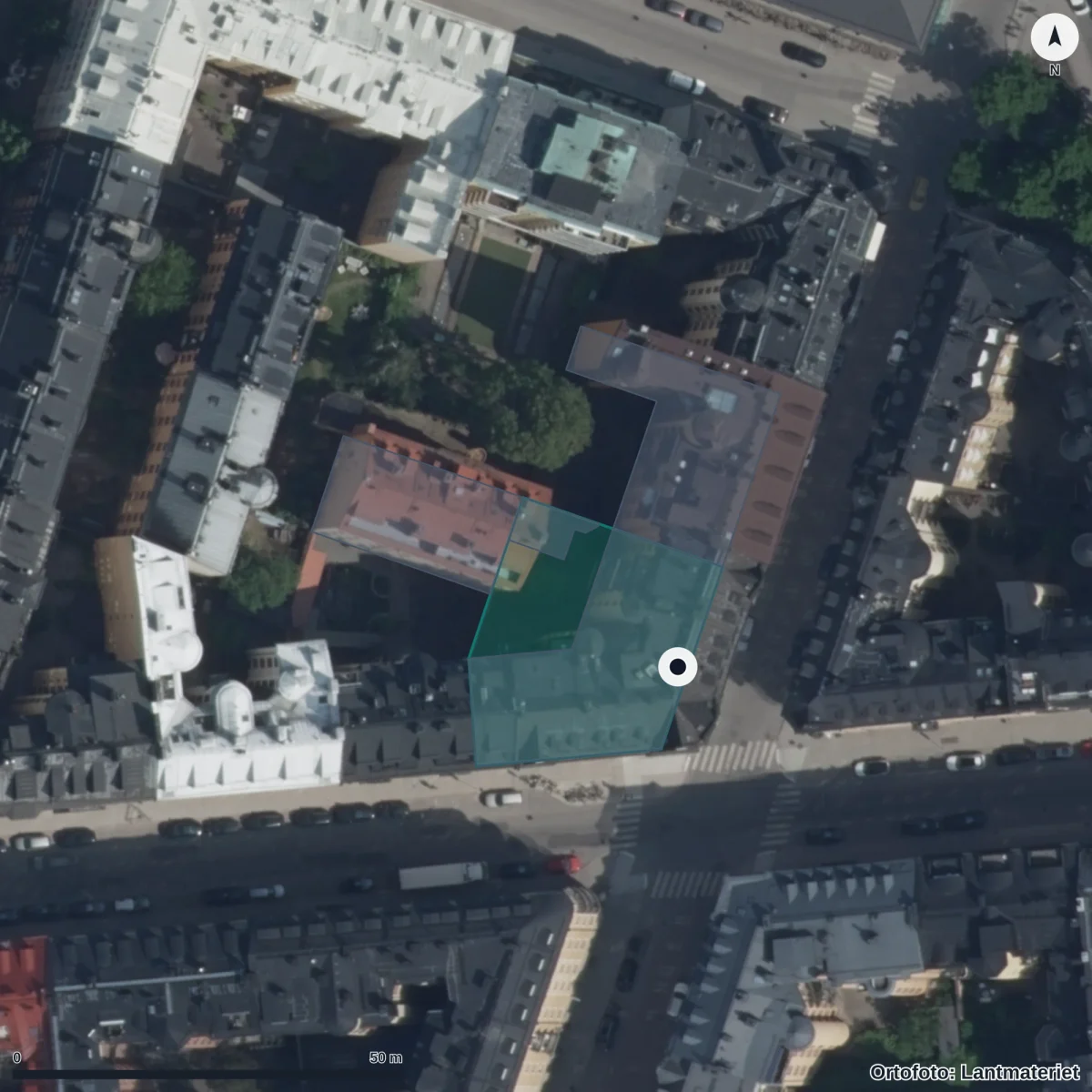 Aerial view of Förskolan Knattarna, orthophoto from Lantmäteriet