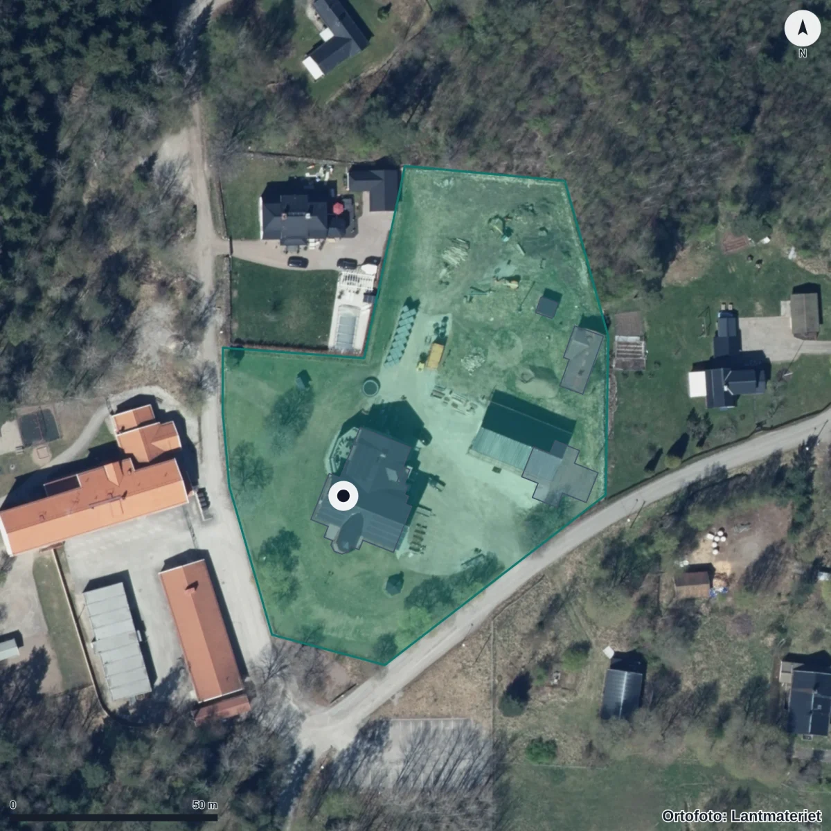 Aerial view of Förskolan Tallen, orthophoto from Lantmäteriet