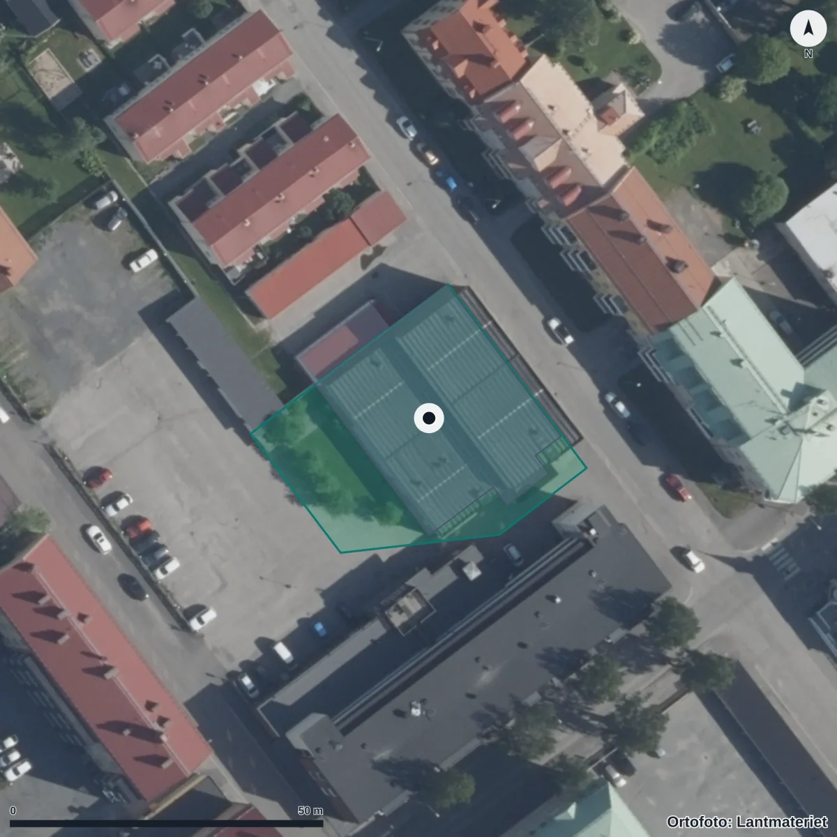 Aerial view of Förskolan Fröet, orthophoto from Lantmäteriet