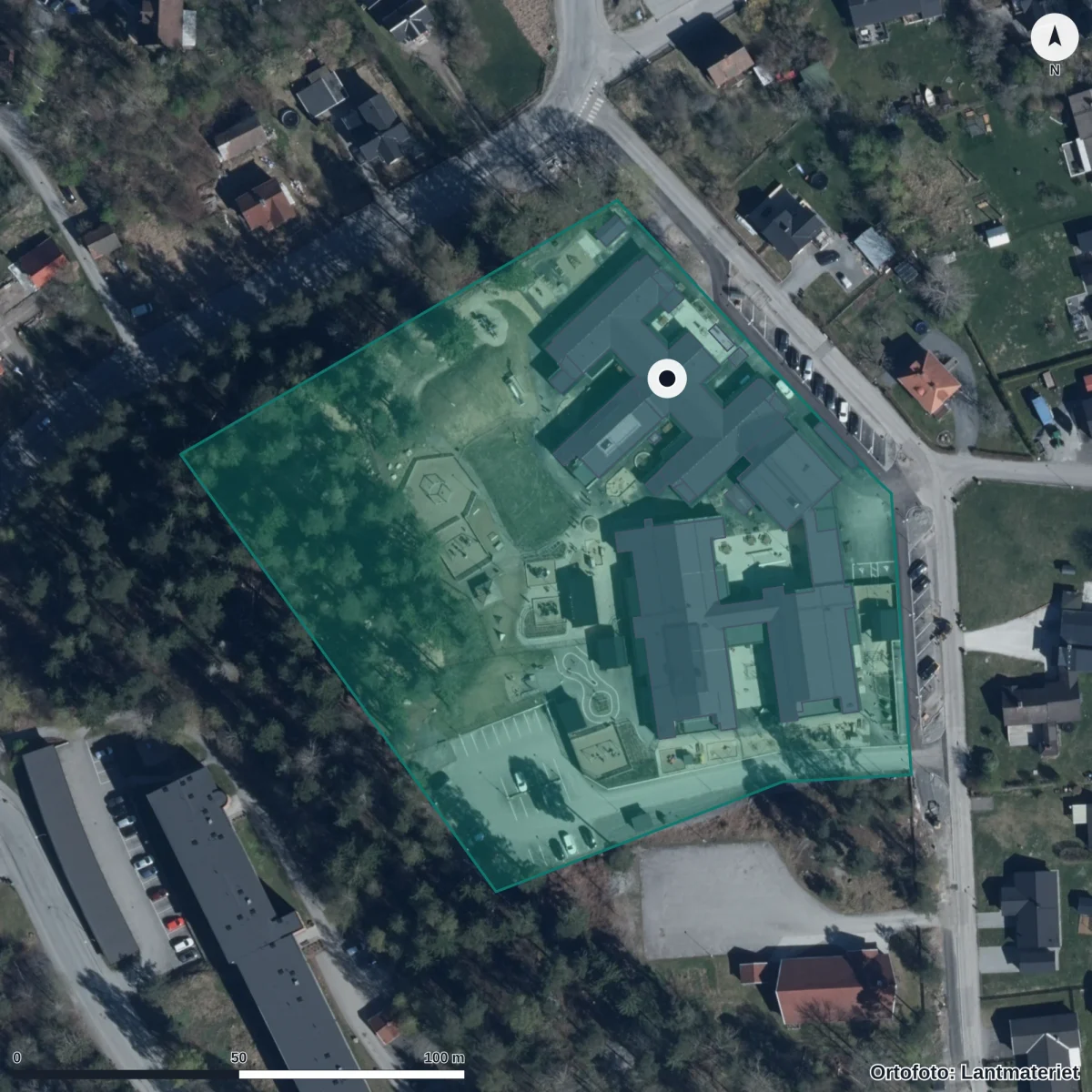 Aerial view of Paletten, orthophoto from Lantmäteriet