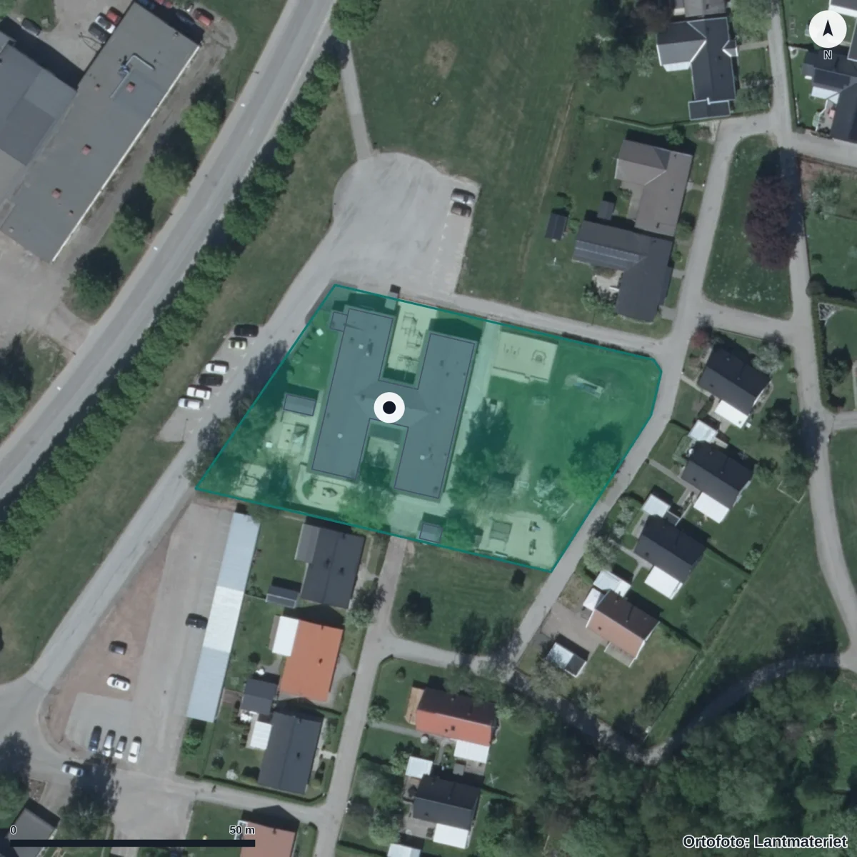 Flygbild över Sprattelbo, ortofoto från Lantmäteriet