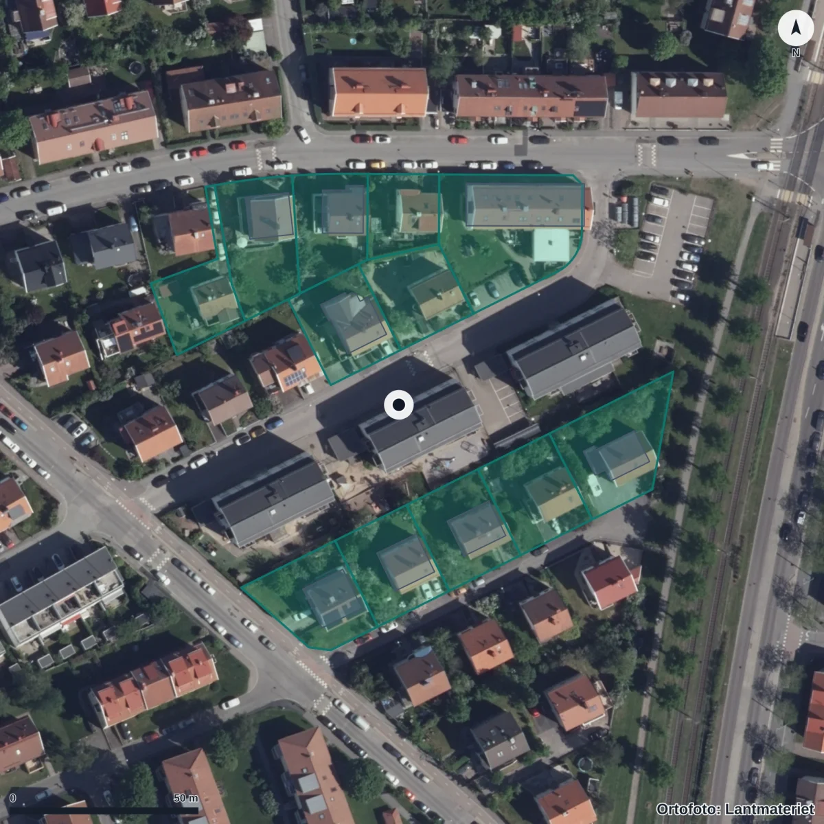 Aerial view of Prästkragen, orthophoto from Lantmäteriet