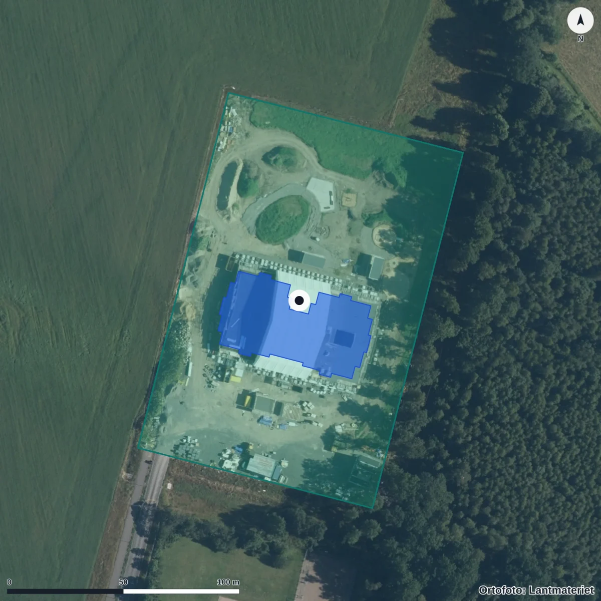 Aerial view of Förskolan Gläntan, orthophoto from Lantmäteriet