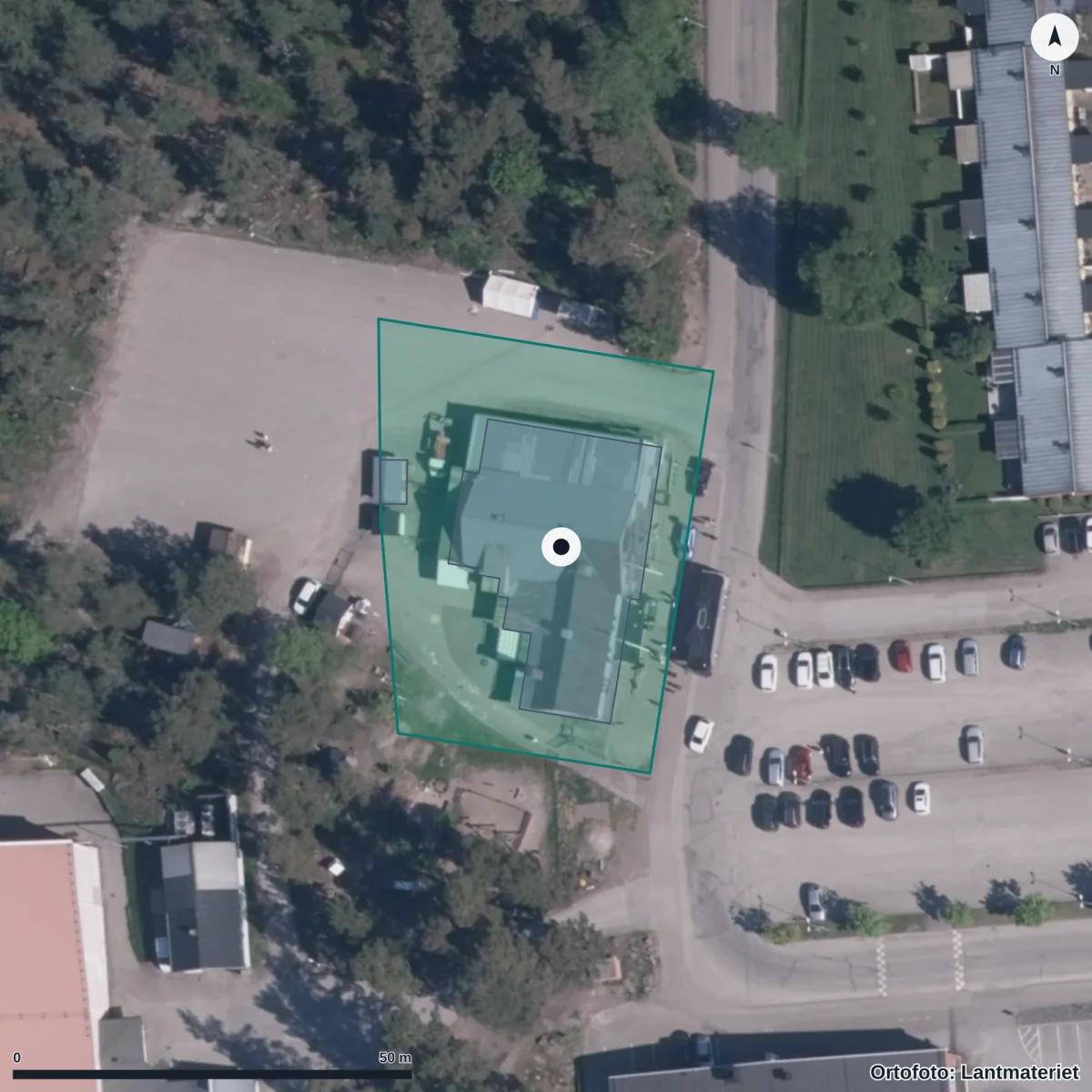Aerial view of Barnhagen, orthophoto from Lantmäteriet