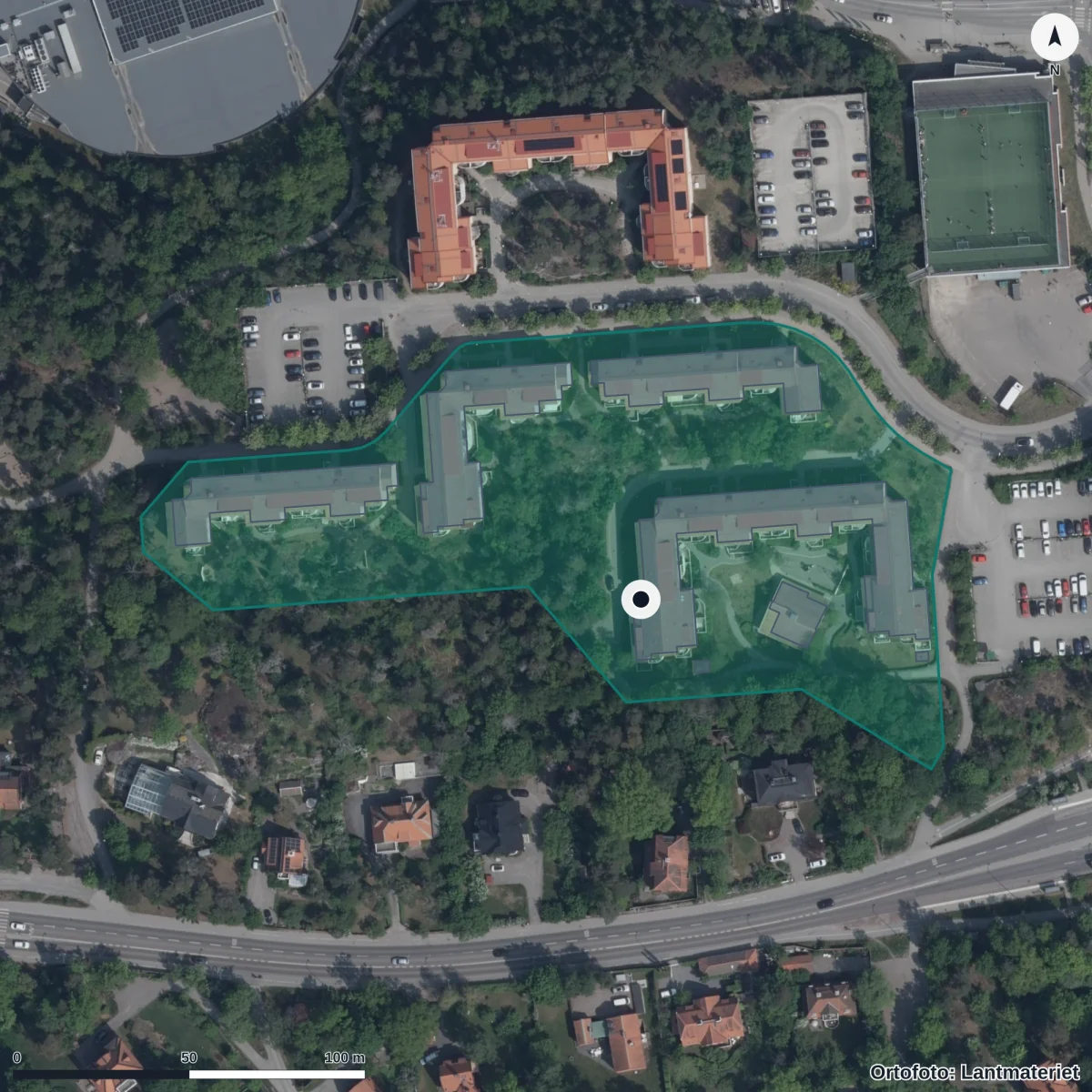 Aerial view of Kul Förskola I Boo, orthophoto from Lantmäteriet