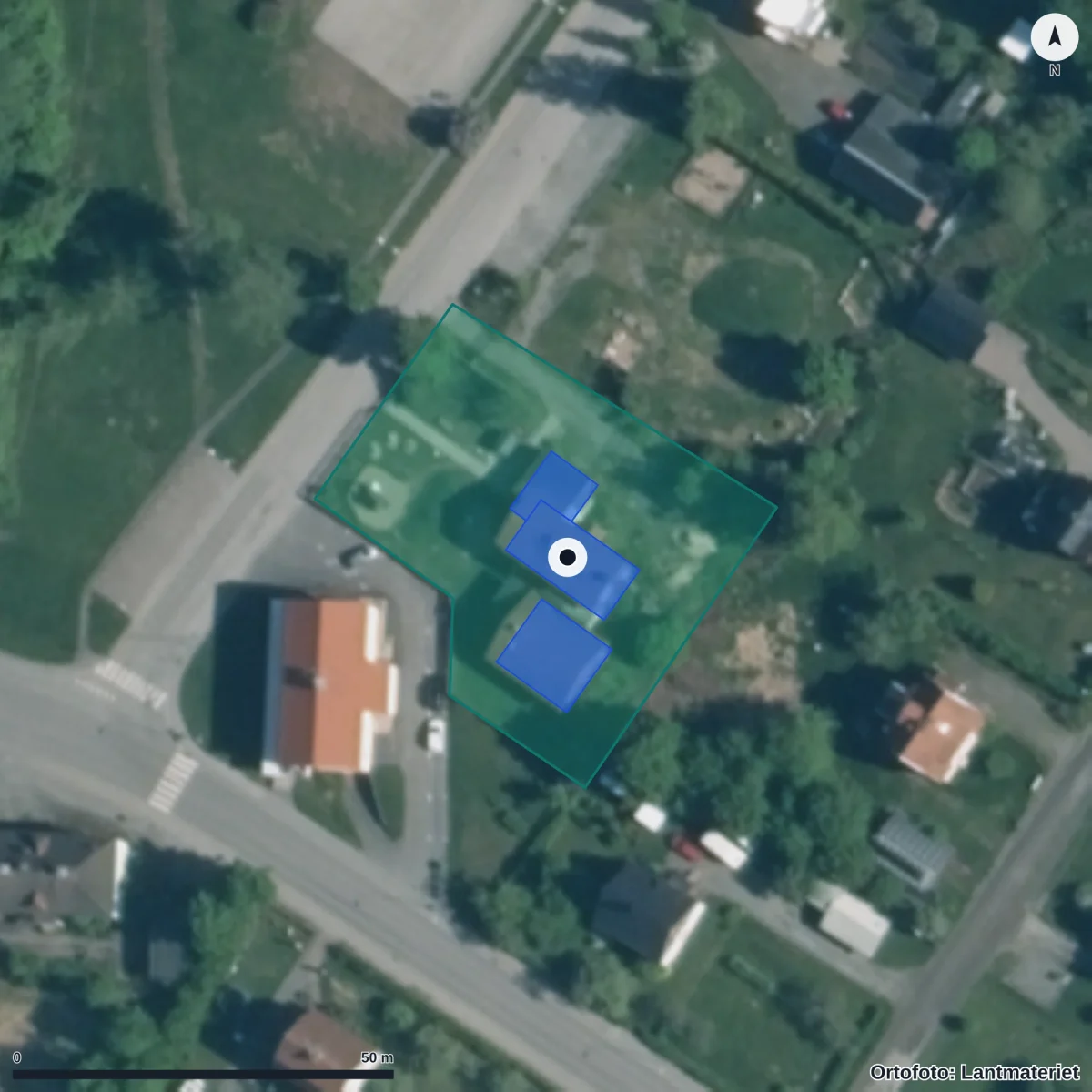 Flygbild över Lilla Pyret, ortofoto från Lantmäteriet