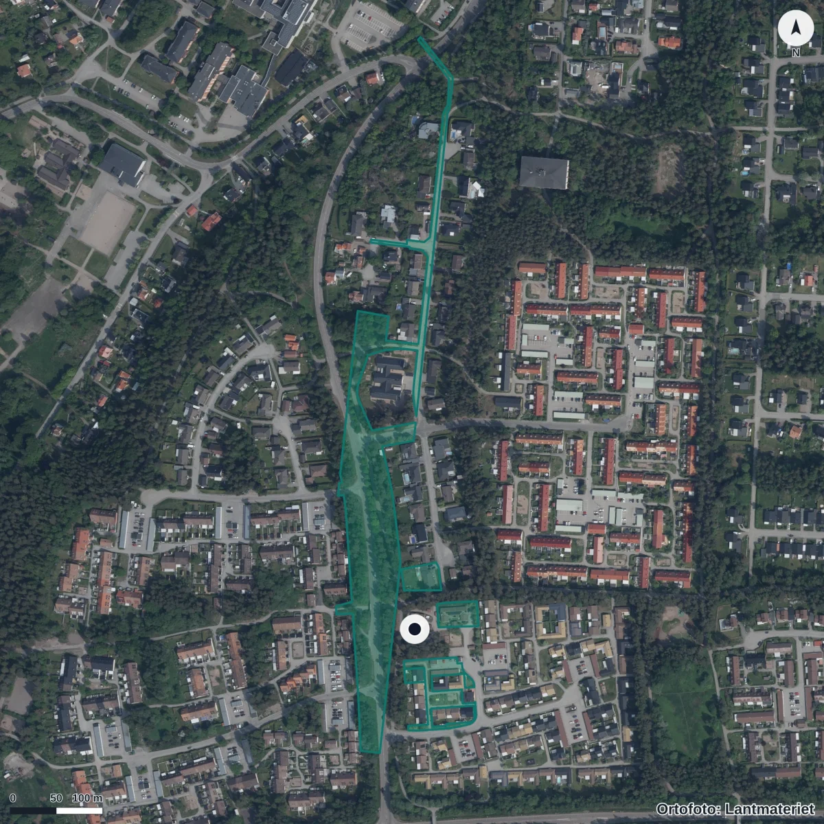 Aerial view of Föräldrakooperativet Lillmyran, orthophoto from Lantmäteriet
