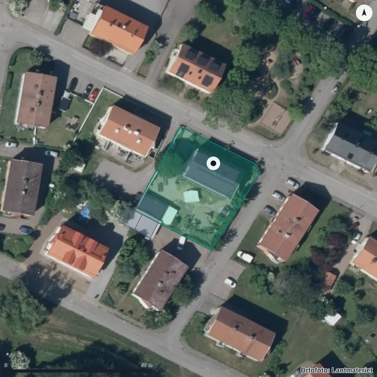 Flygbild över Ankan, ortofoto från Lantmäteriet