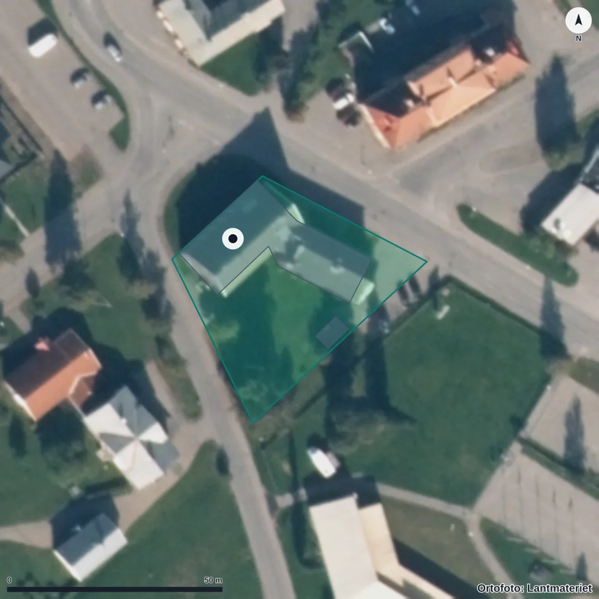 Flygbild över Torsängs Förskola, ortofoto från Lantmäteriet