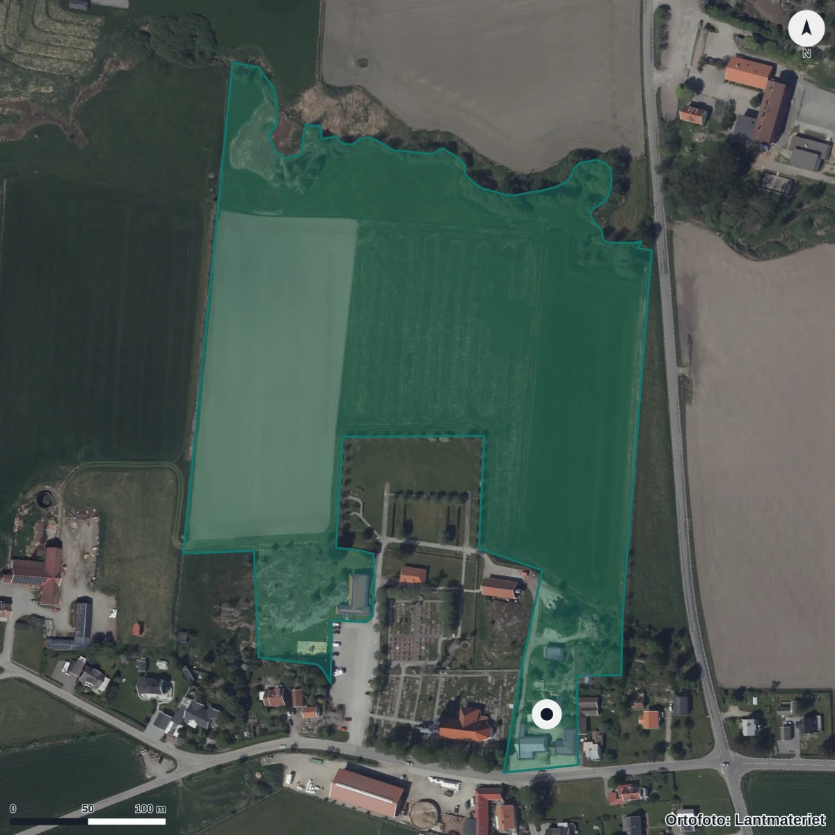 Aerial view of Kristna Montessoriföreningen I Solberga, orthophoto from Lantmäteriet