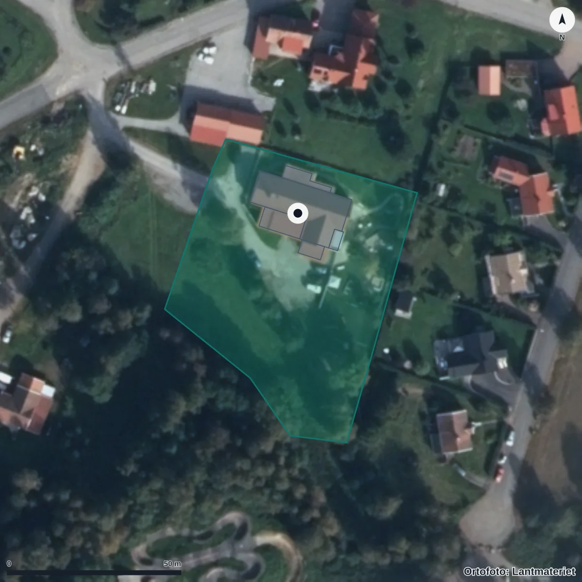 Aerial view of Personalkooperativet Kusen, orthophoto from Lantmäteriet