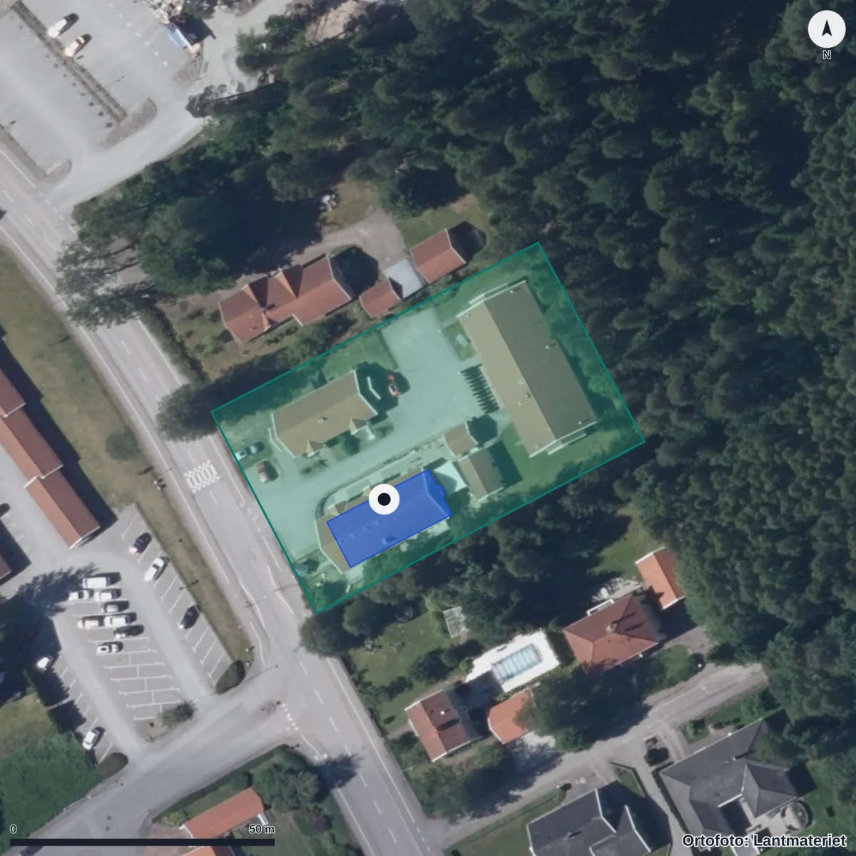 Aerial view of Förskolan Blåbärsstället, orthophoto from Lantmäteriet