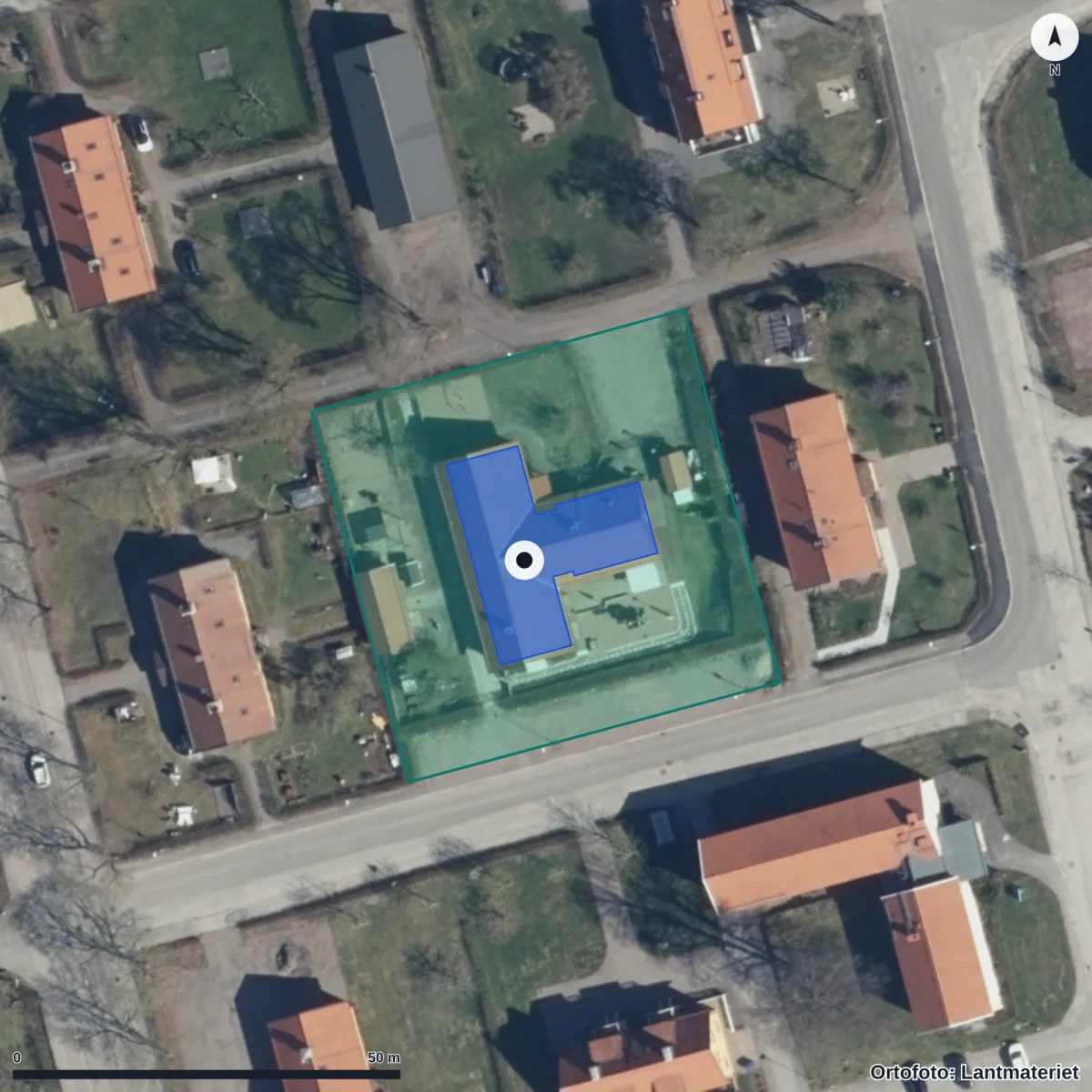 Aerial view of Trollstugans Föräldrakooperativ Ekonomisk Förening, orthophoto from Lantmäteriet
