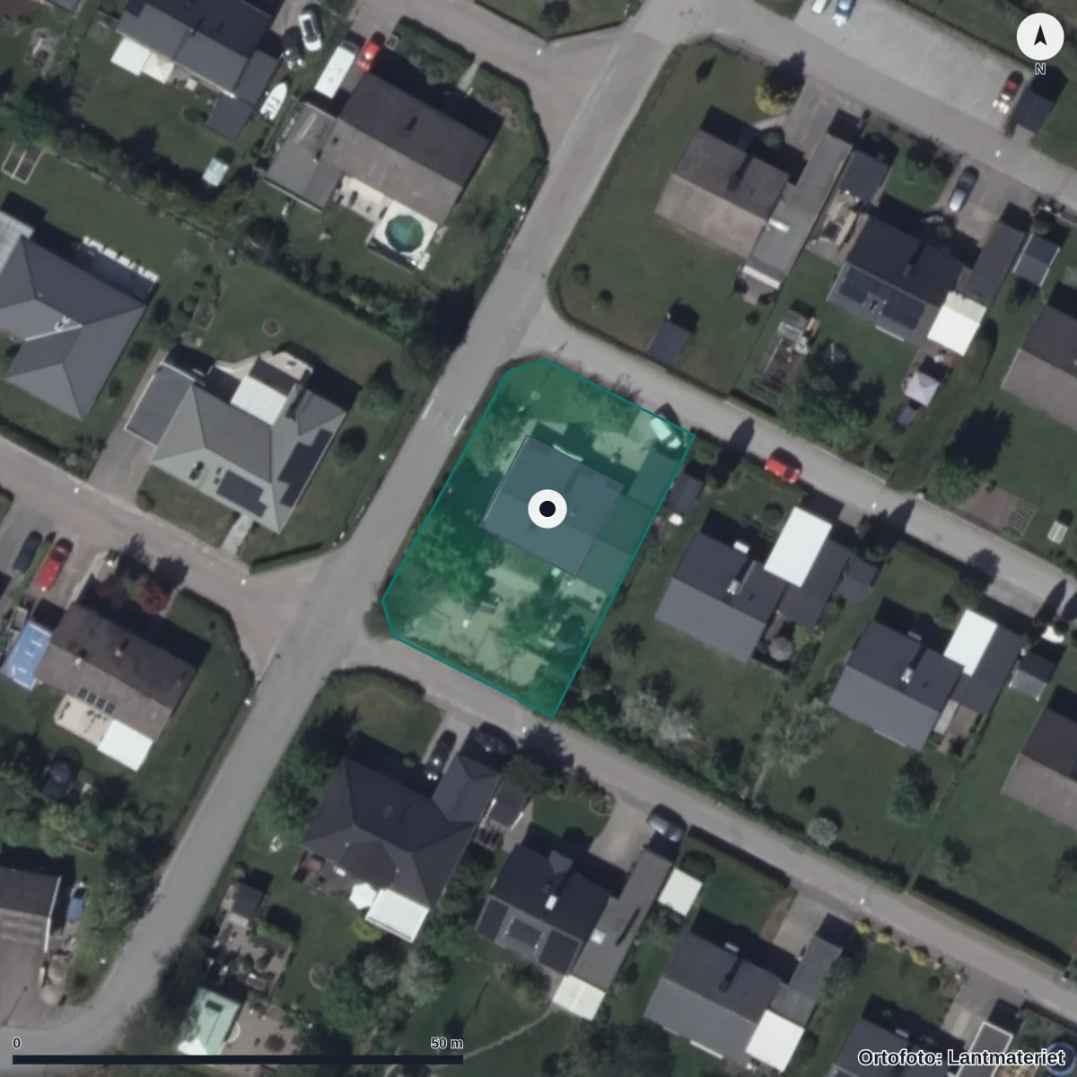 Flygbild över Förskolan Orion, ortofoto från Lantmäteriet