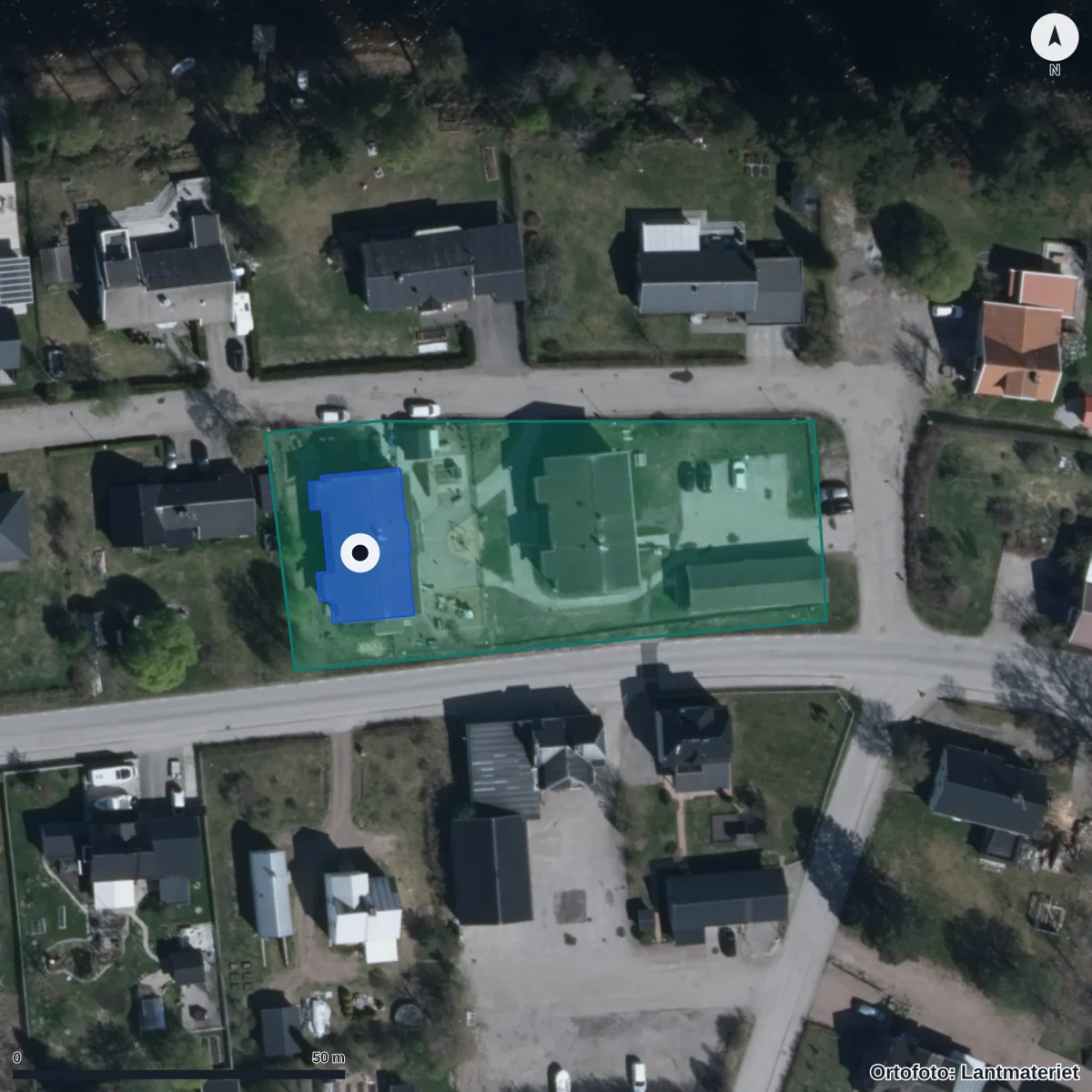 Aerial view of Förskolan Lilla Mullvaden, orthophoto from Lantmäteriet