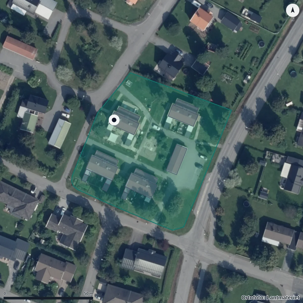 Aerial view of Föräldrakooperativet Bulleribock, orthophoto from Lantmäteriet