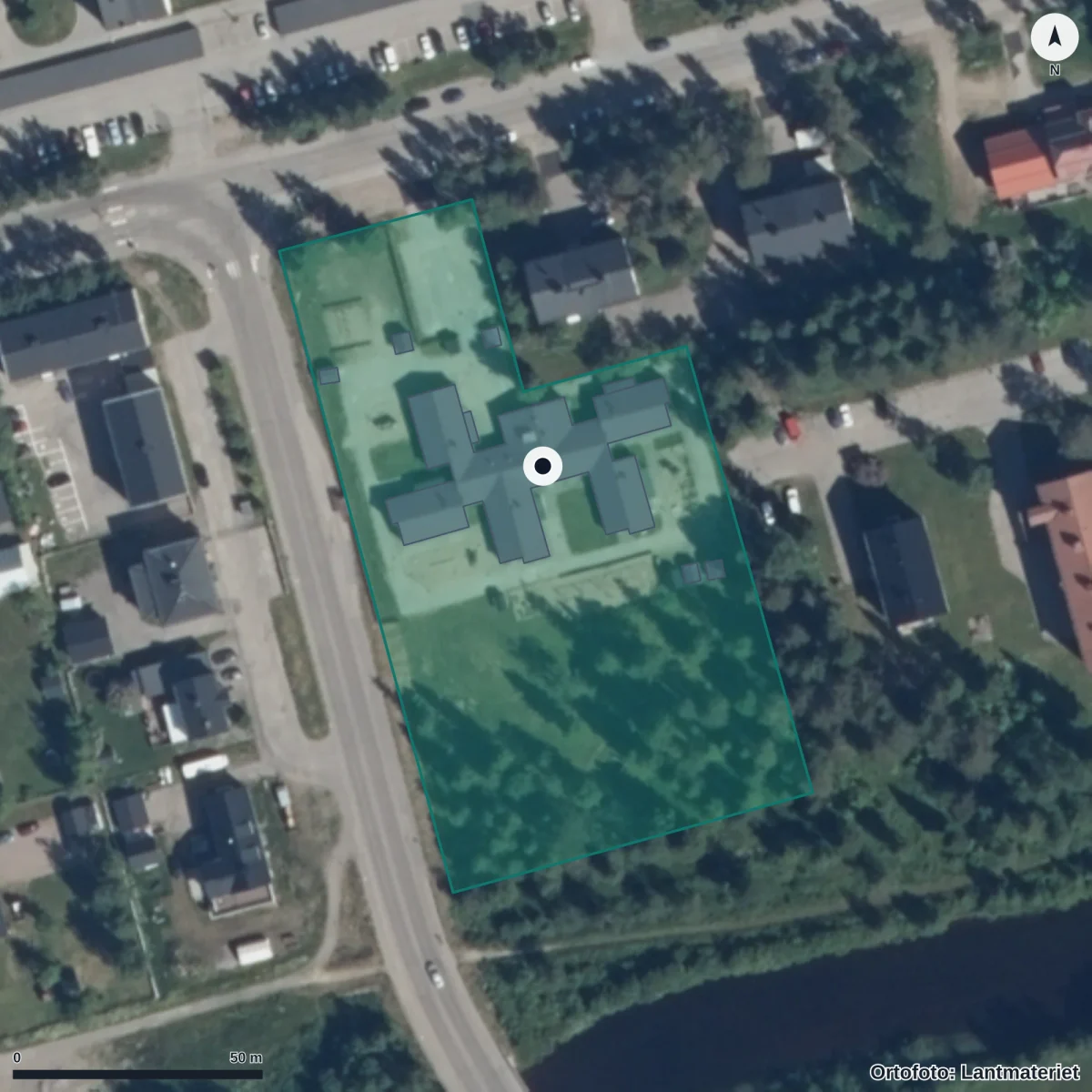 Flygbild över Älven, ortofoto från Lantmäteriet