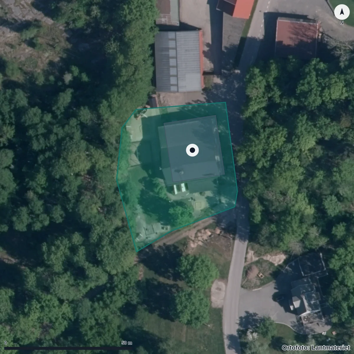Aerial view of Förskolan Asphagen, orthophoto from Lantmäteriet