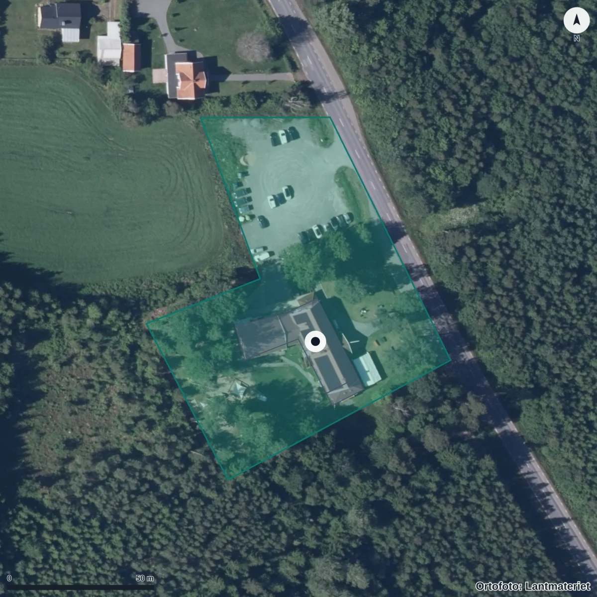 Aerial view of Bergslunds Föräldrakooperativ, orthophoto from Lantmäteriet